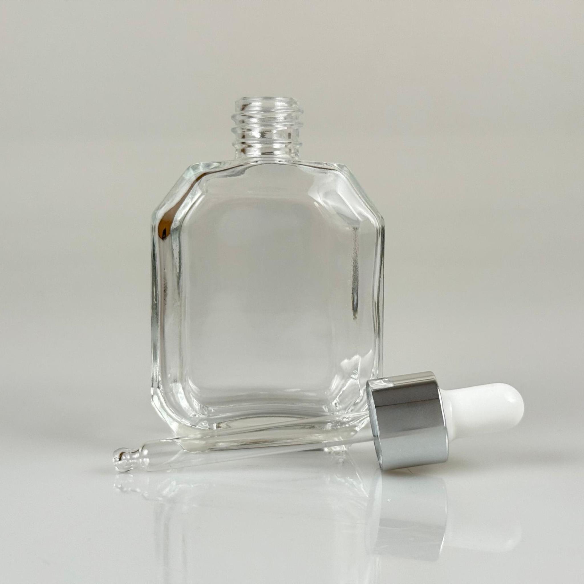 50 CC KAZABLANKA CAM ŞİŞE + BEYAZ GÜMÜŞ CAM DAMLALIKLI TAKIM - 50 ML HEDİYELİK CAM KOLONYA ŞİŞESİ - DÜĞÜN, NİŞAN, SÖZ, KINA, CENAZE, PROMOSYON İÇİN HEDİYELİK KOLONYA ŞİŞELERİ