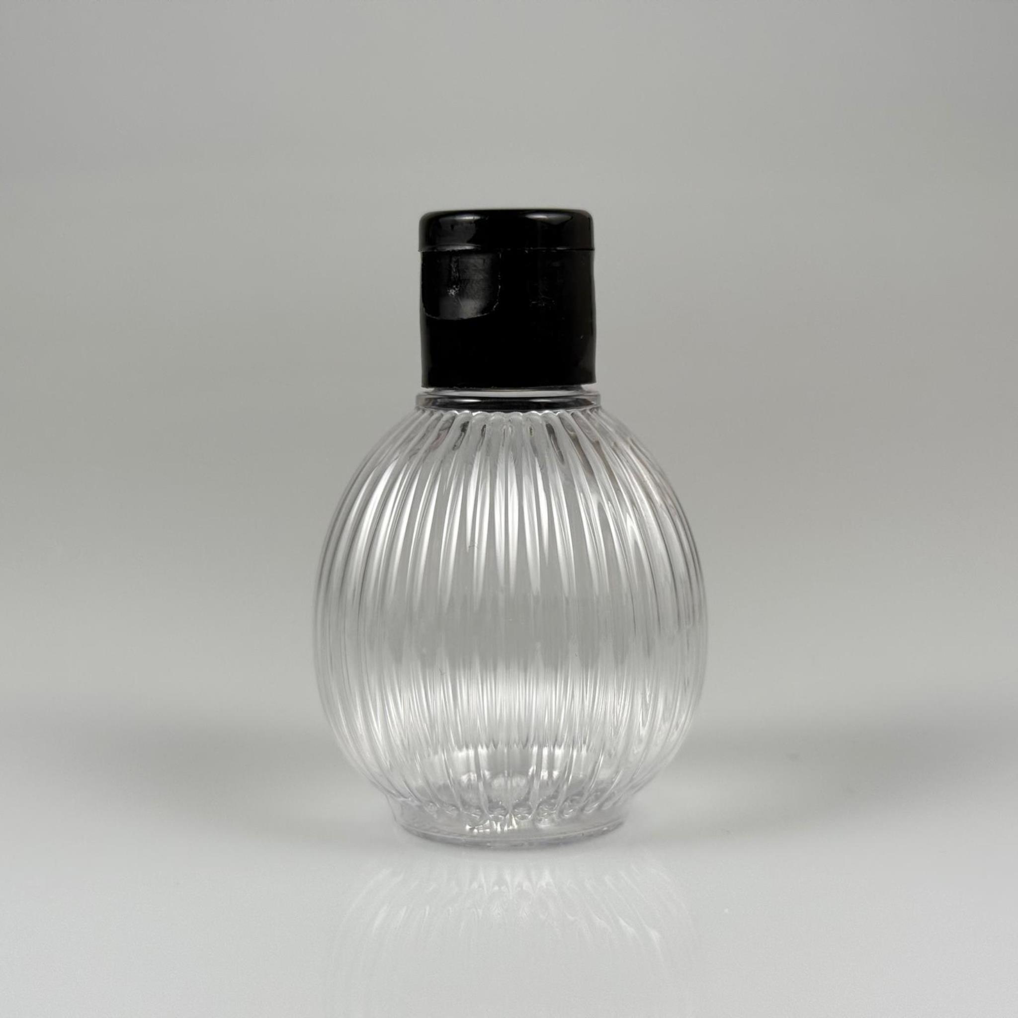 50 CC TOP ÇİZGİLİ DESENLİ 18 MM SİYAH FLİPTOP KAPAKLI PET ŞİŞE - 50 ML TOP MODEL ÇİZGİLİ FLİPTOP KAPAKLI PLASTİK ŞİŞE