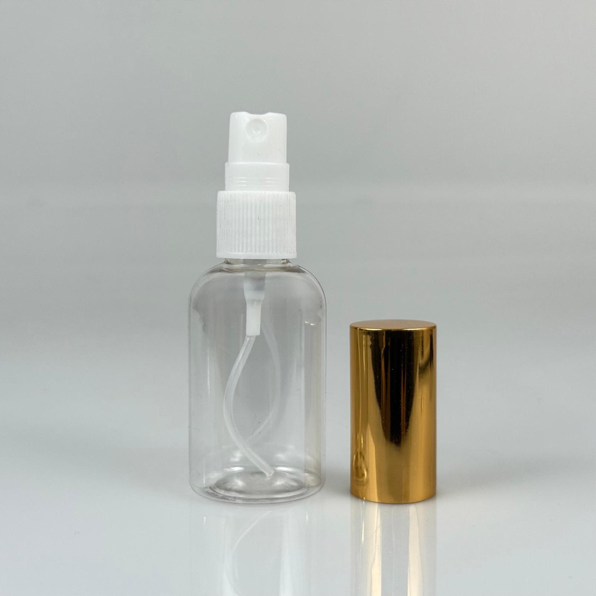 40 ML PET KOLONYA, PARFÜM VB ŞİŞELERİ - METAL ALÜMİNYUM GOLD KAPAK + VİDALI SPREY + 40 CC TOMBUL ŞİŞE SET TAKIM