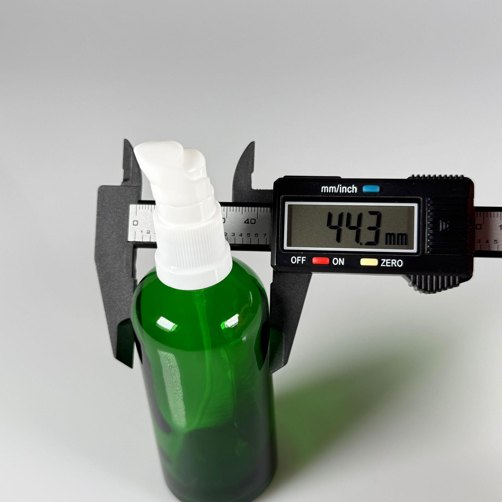 100 CC YEŞİL CAM ŞİŞE - SIZDIRMAZ ETEKLİ BEYAZ LOSYON POMPALI TAKIM - 100 ML LOSYON ŞİŞESİ - YAĞ, KREM GİBİ YOĞUN KIVAMLI SIVILAR İÇİN CAM AMBALAJ