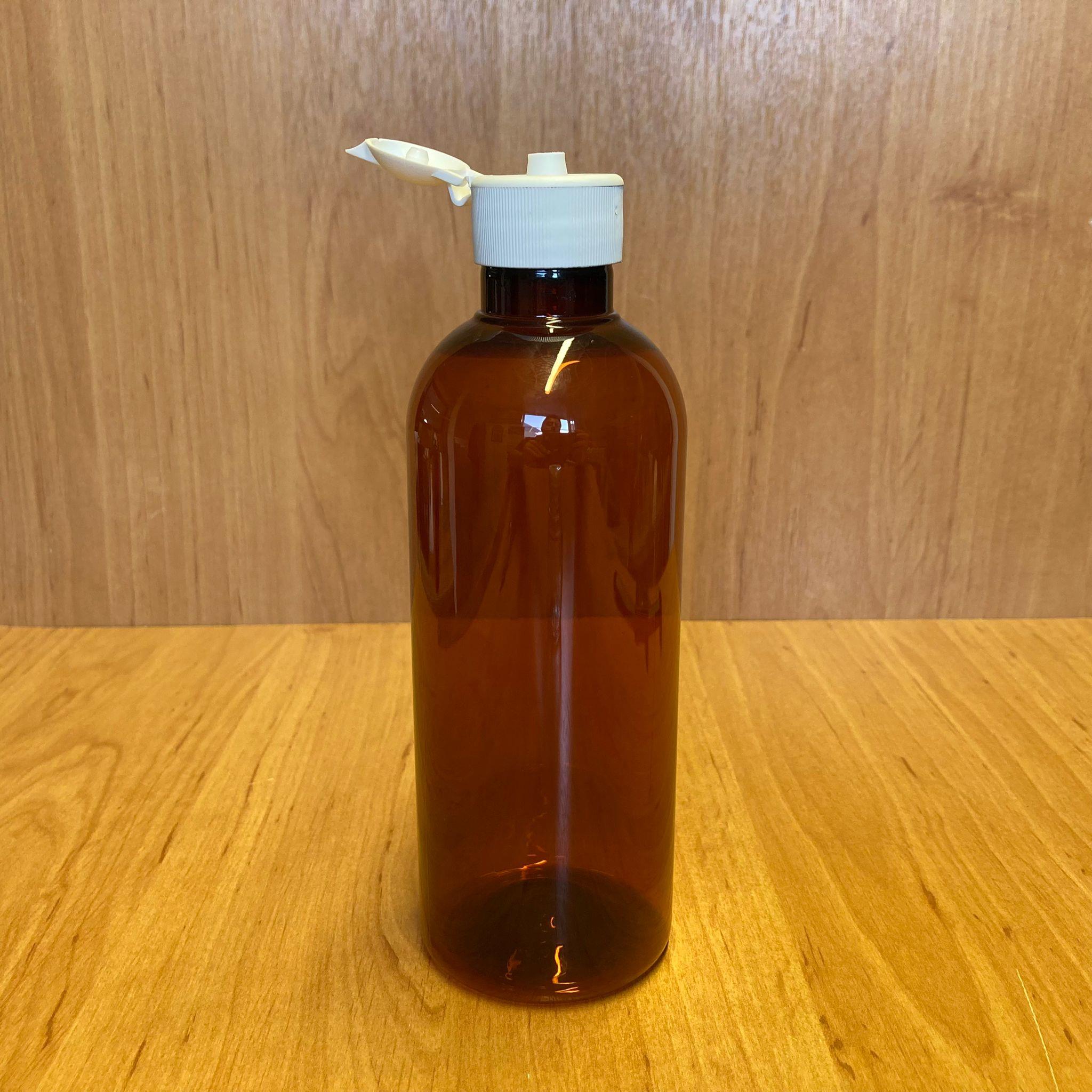 400 CC AMBER PLASTİK ŞAMPUAN ŞİŞESİ - BEYAZ AKITICILI FLİPTOP KAPAKLI - 400 ML KAHVERENGİ BOŞ PLASTİK ŞİŞE - AÇILIR KAPANIR KAPAKLI