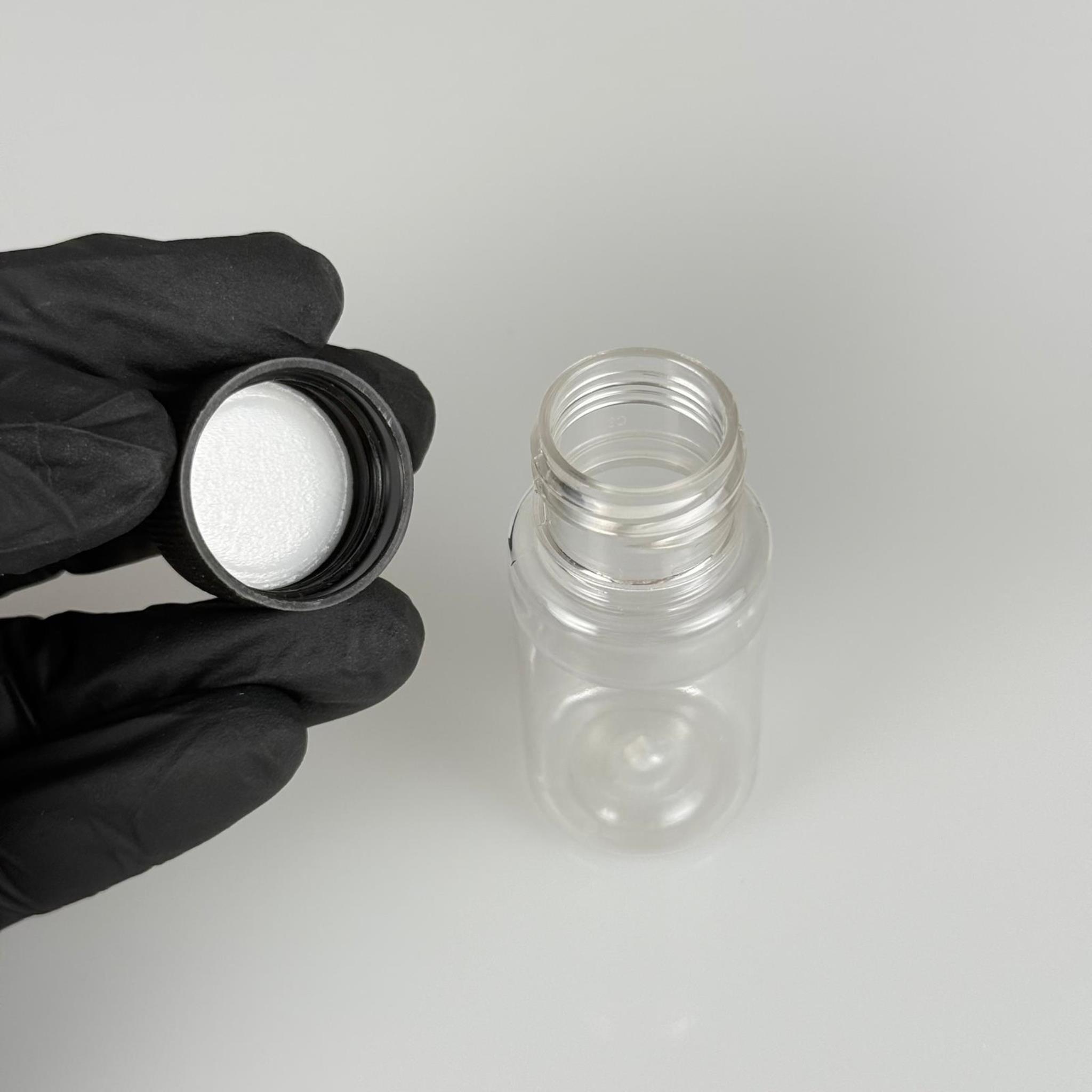 30 CC PET KAVANOZ GENİŞ AĞIZ 25 MM AĞIZ ÇAPI - CONTALI SİYAH SIZDIRMAZ KAPAKLI TAKIM