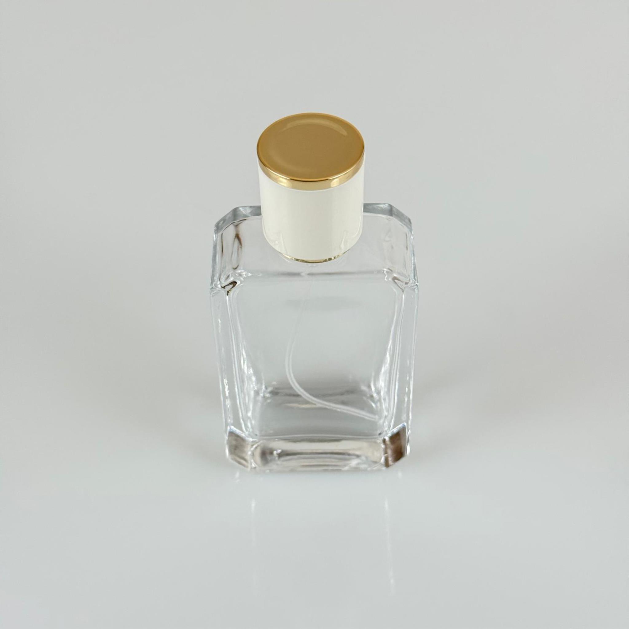 50 ML KÖŞELİ MODEL ANGEL PARFÜM ŞİŞESİ - GOLD METAL SPREYLİ + GOLD BEYAZ KAPAKLI (AĞIZ 15 MM GEÇME KOLAY KAPAMA)