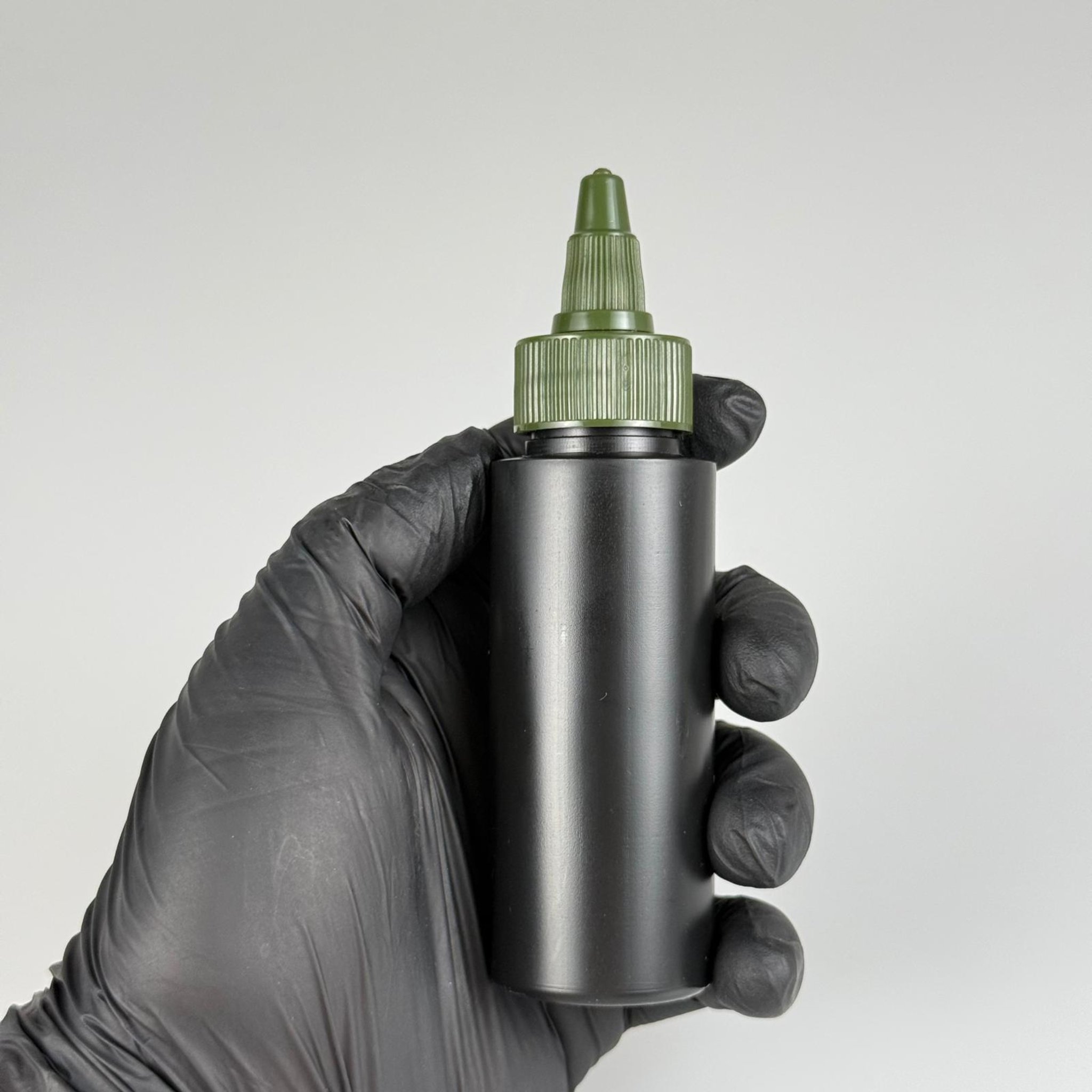 50 CC SİYAH POLİETİLEN PLASTİK ŞİŞE - 24 MM YEŞİL TWİST ASANSÖR KAPAKLI  - 50 ML KAPAKLI PLASTİK ŞİŞE