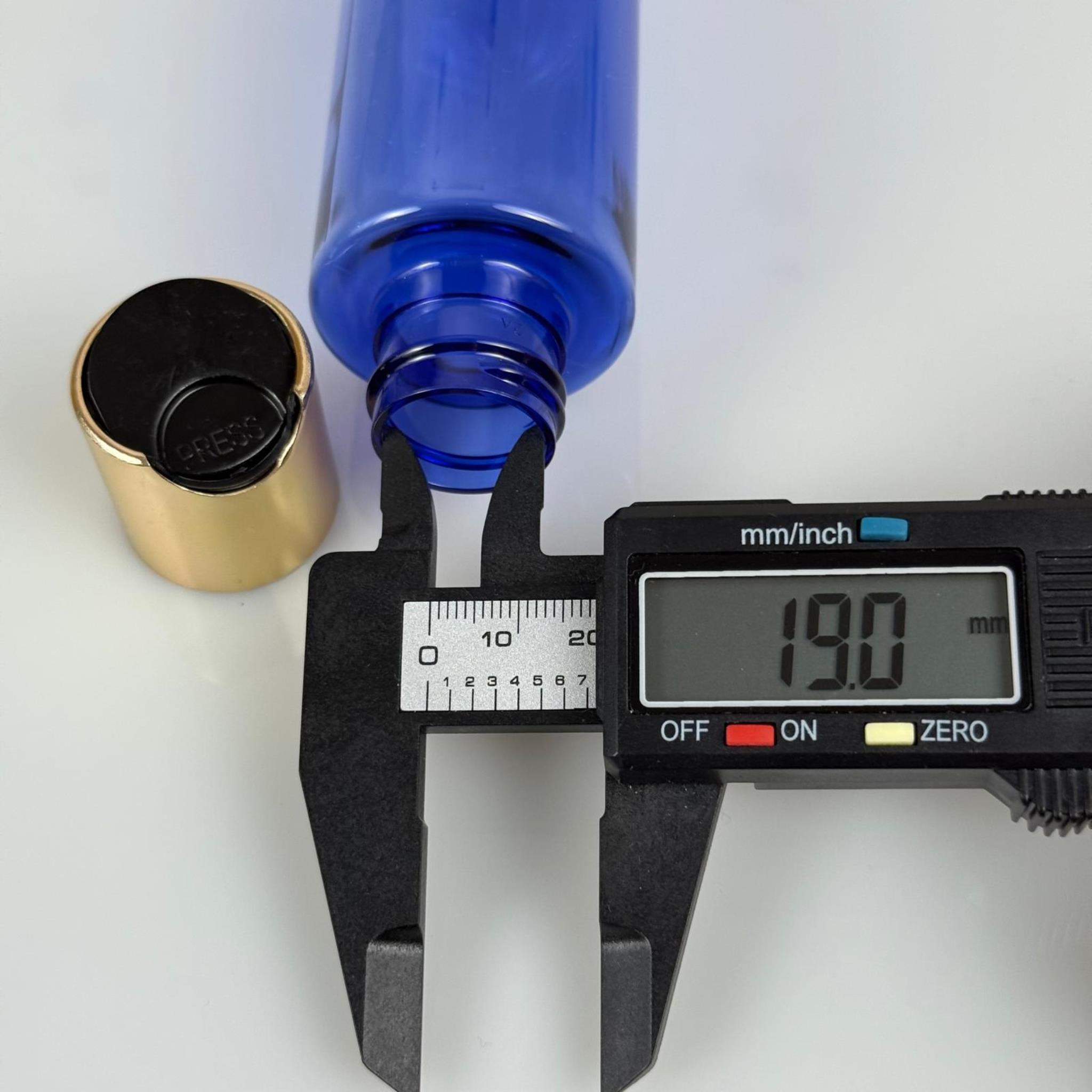 100 CC MAVİ KÜT BOYUNLU PET ŞAMPUAN ŞİŞESİ - 100 ML GOLD DİSKTOP ŞAMPUAN KAPAKLI