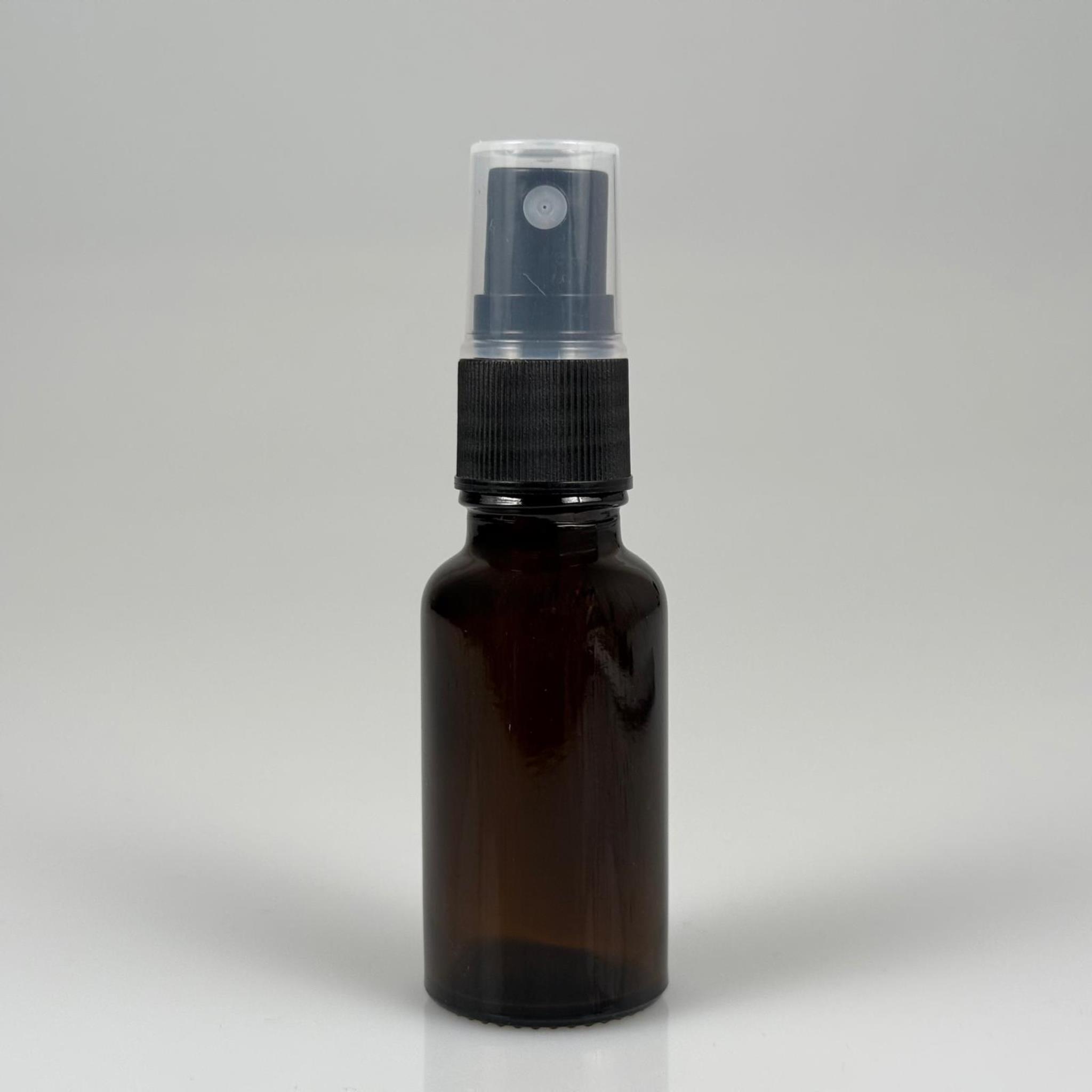 20 CC AMBER CAM ŞİŞE SİYAH SPREYLİ TAKIM - 20 ML KAHVERENGİ SPREYLİ ŞİŞE