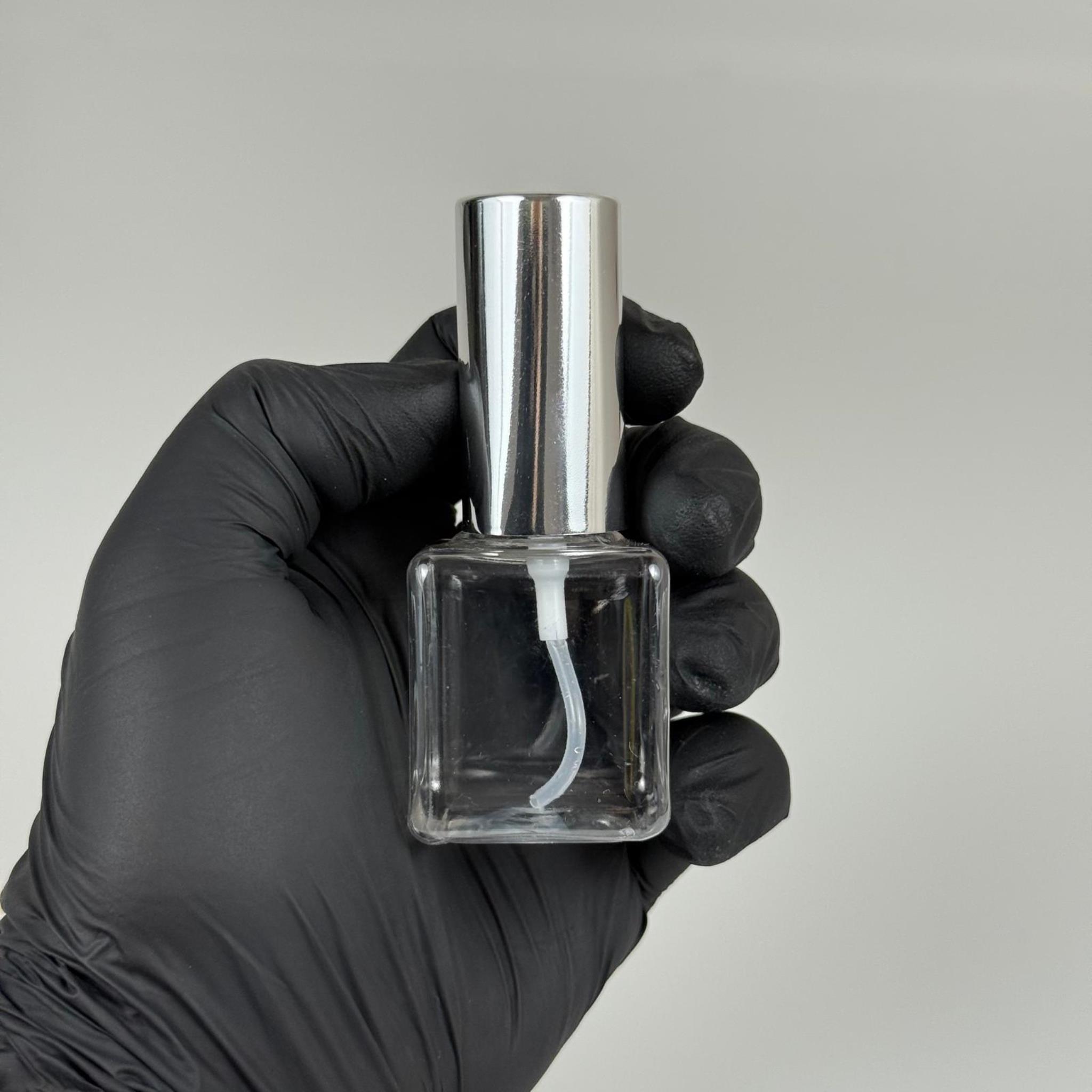 35 ML PET KOLONYA, PARFÜM VB ŞİŞELERİ - METAL ALÜMİNYUM GÜMÜŞ KAPAK + VİDALI SPREY + 35 CC KARE ŞİŞE SET TAKIM