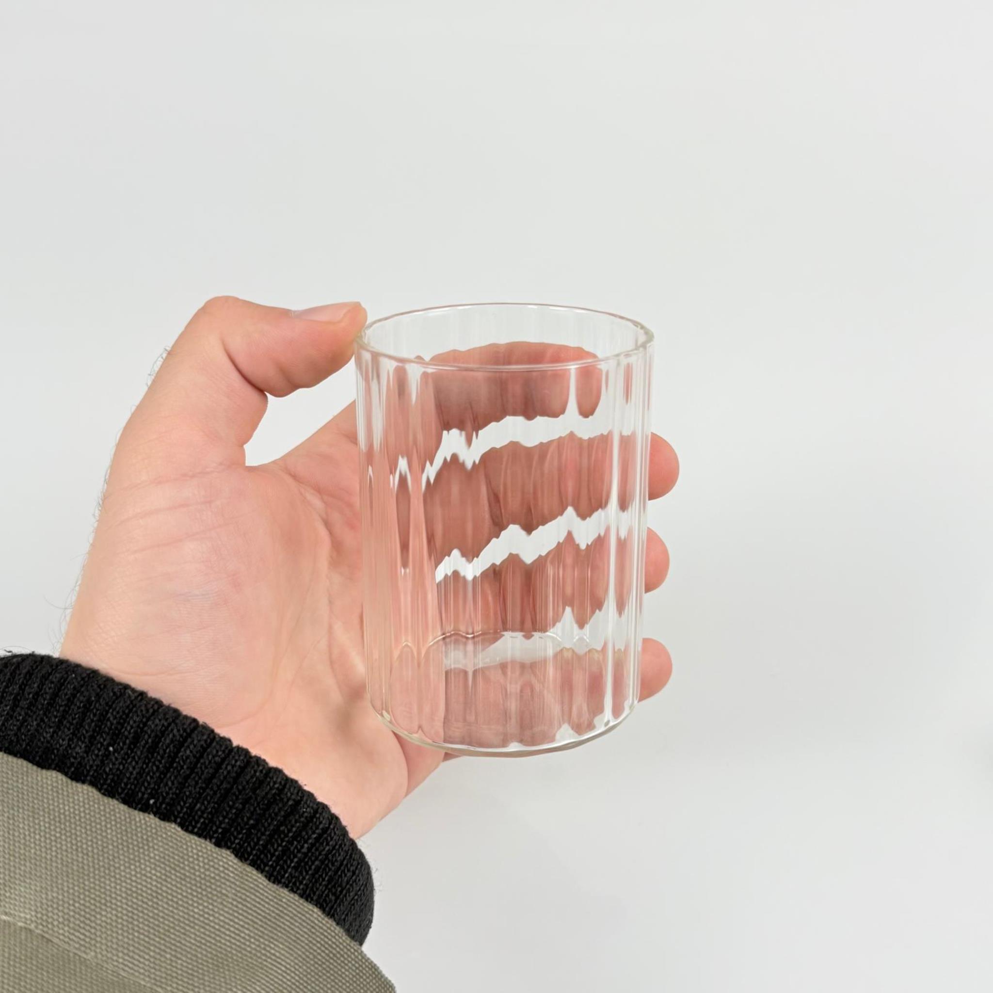 MUM BARDAK ÇİZGİLİ - ŞEFFAF - MUM İÇİN CAM BARDAK - TOPTAN MUM BARDAK - BOŞ MUM BARDAĞI - 200 CC (60X80 MM)