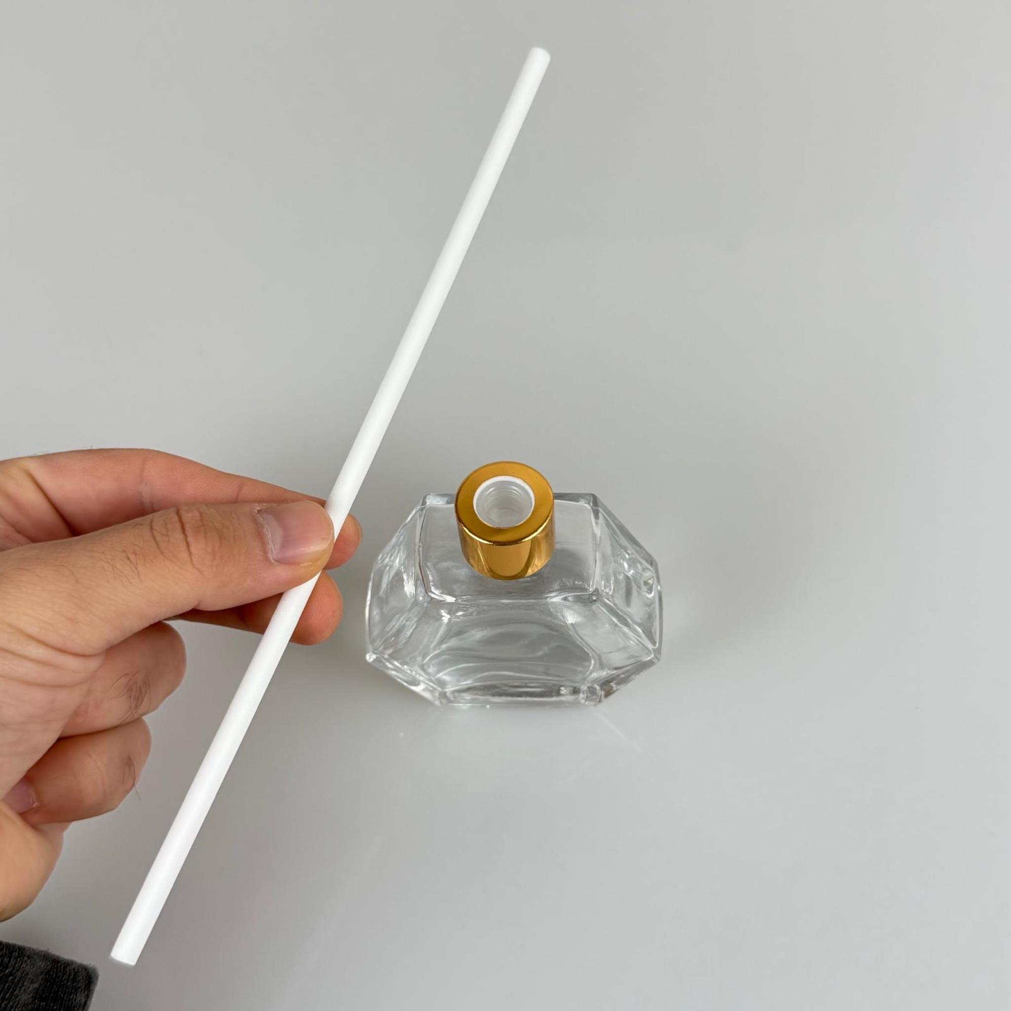 ALTIGEN MODEL CAM BAMBU ODA KOKUSU ŞİŞESİ + METAL GOLD KAPAK + TIPA + KALIN BEYAZ FİBER BAMBU ÇUBUK - 50 ML SET TAKIM - HEDİYELİK PROMOSYON DİFFUSER ŞİŞELERİ