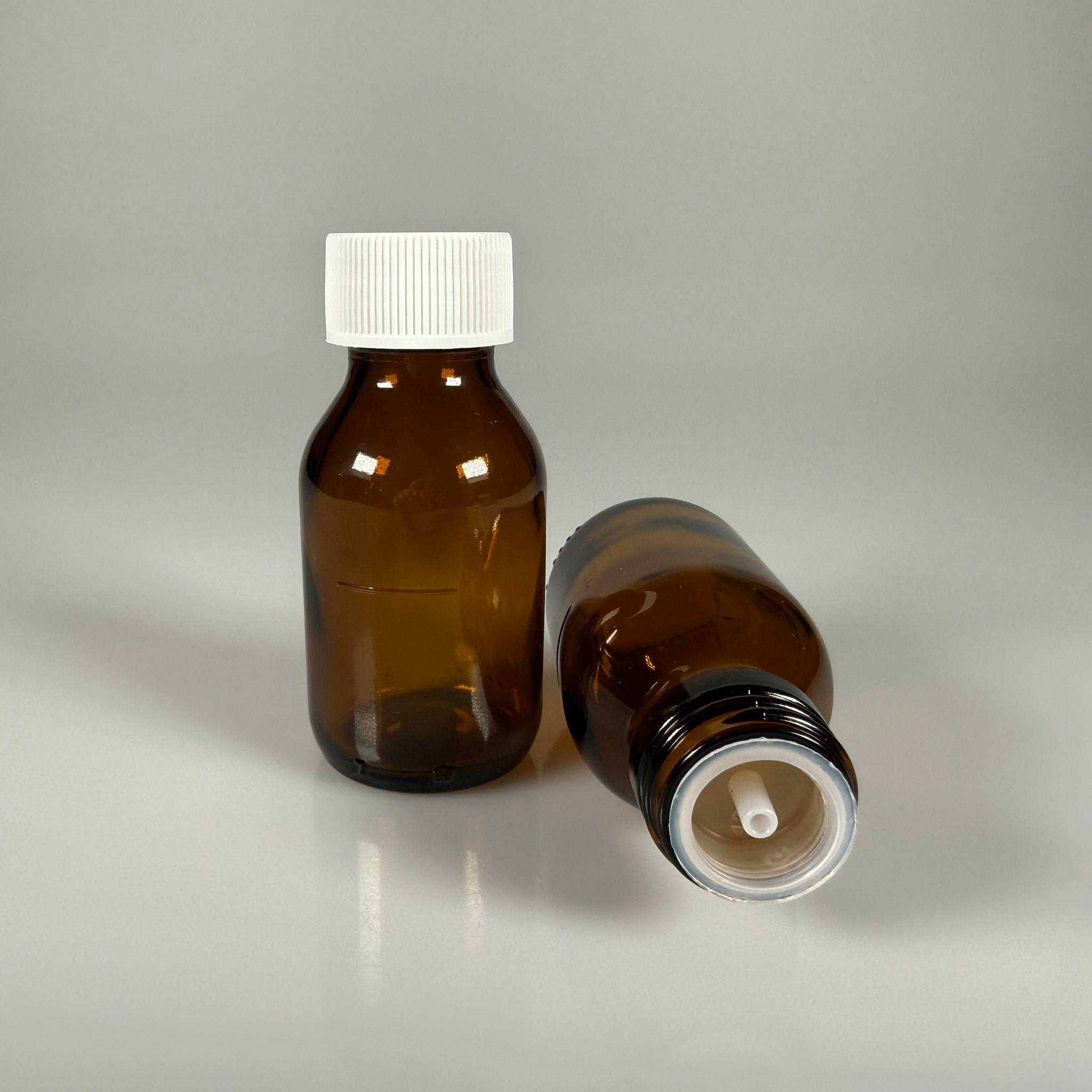 50 ML DOLUMU KOLAY, GENİŞ AĞIZLI İÇTEN DAMLALIKLI ŞİŞE (28 MM AĞIZ)  - 50 CC BEYAZ CONTALI KAPAKLI İÇTEN DAMLALIKLI CAM ECZA ŞİŞESİ - AMBER KAHVERENGİ