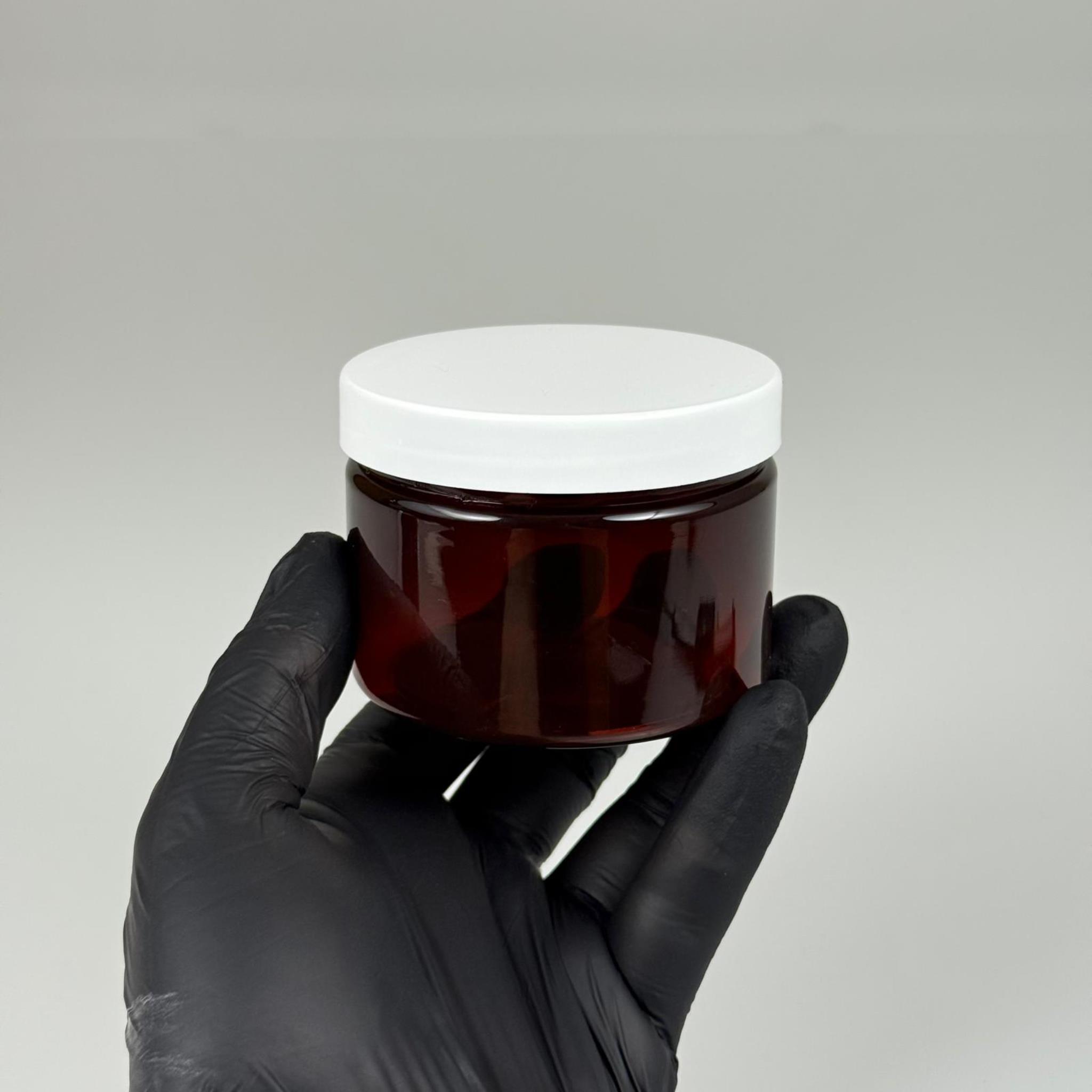 150 ML SERT PET KAVANOZ + BEYAZ PLASTİK KAPAK + İÇ TIPA - 150 CC KALIN AMBER PLASTİK KAVANOZ BEYAZ PLASTİK KAPAKLI İÇ TIPALI TAKIM - KREM KAVANOZLARI