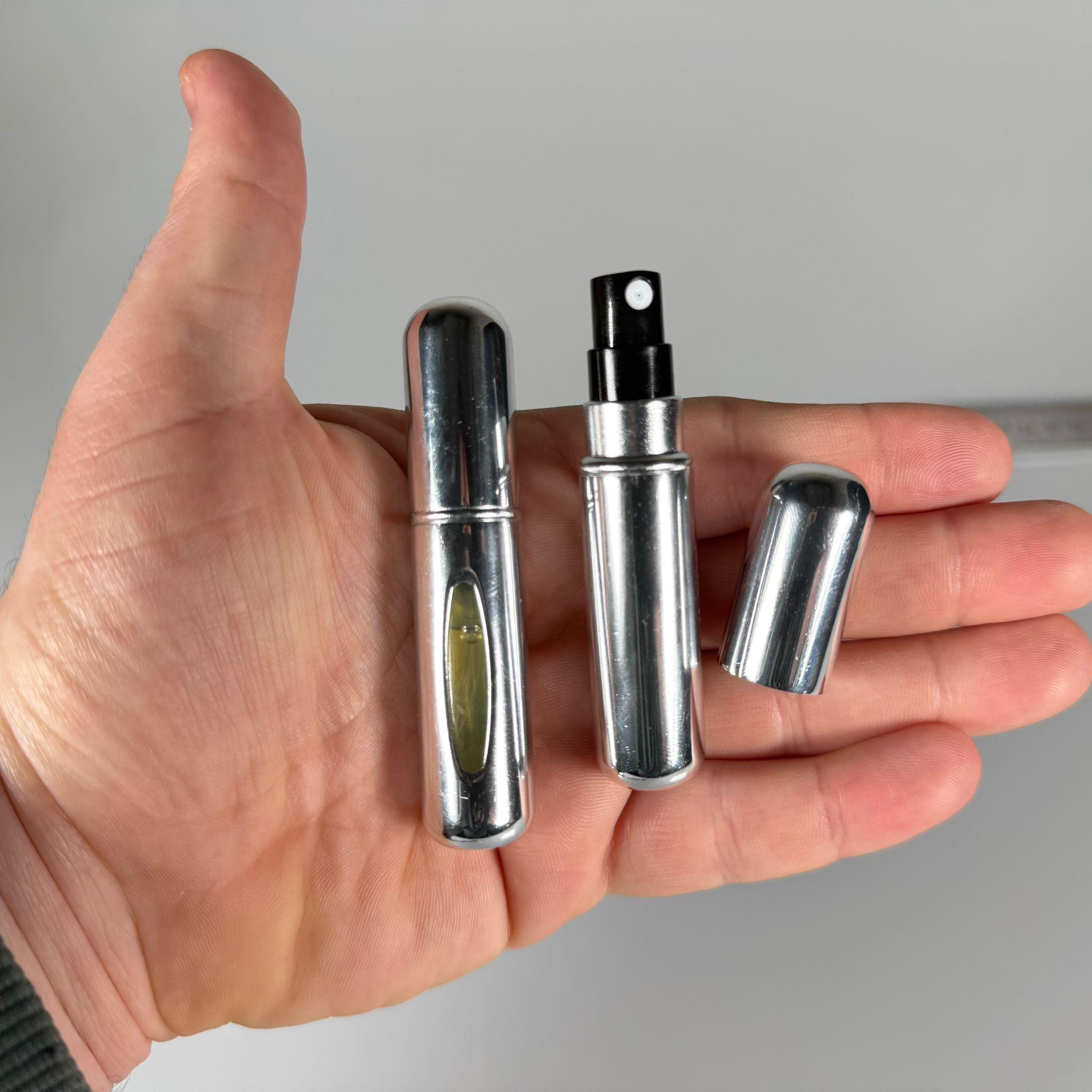 CEP PARFÜM ŞİŞESİ, ALTTAN DOLDURMA, 5 ML ATOMİZER FISFISLI MİNİ SEYAHAT PARFÜM ŞİŞESİ, 5 CC ALTTAN DOLDURULABİLİR MİNİ CEP PARFÜM ŞİŞESİ GÜMÜŞ