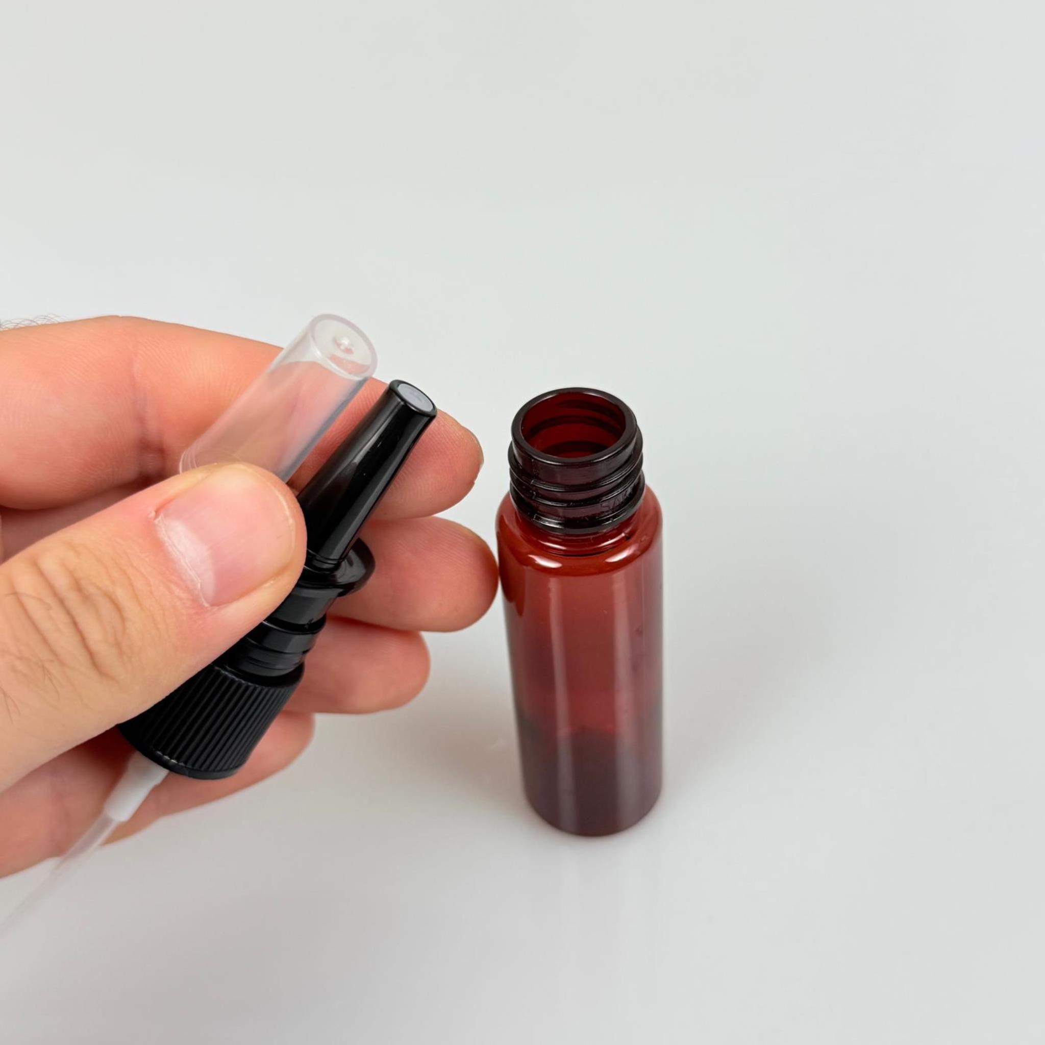20 CC AMBER PET ŞİŞE- SİYAH NAZAL BURUN SPREYLİ 20 ML PLASTİK ŞİŞE