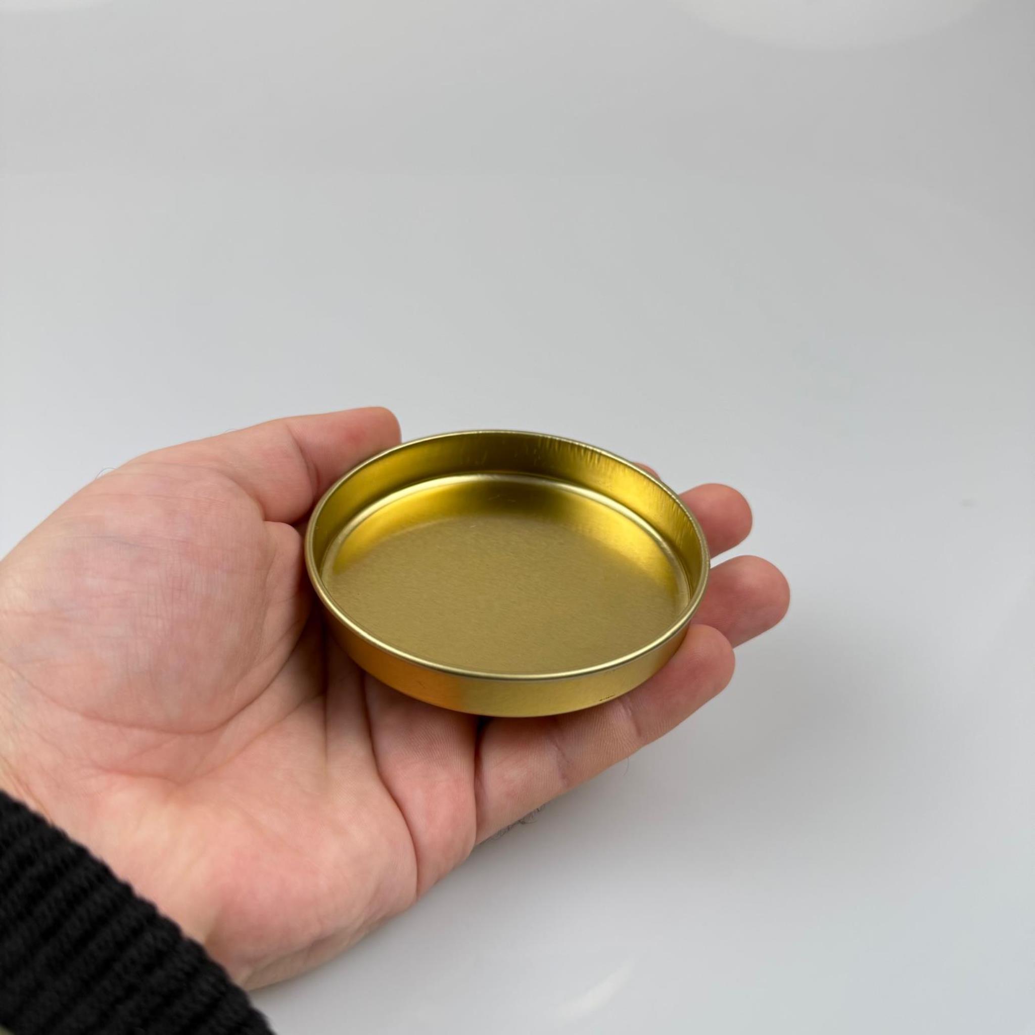 50 CC TENEKE KUTU - GOLD - KAPAKSIZ - METAL AMBALAJ - MUM TENEKESİ 77x 12 MM