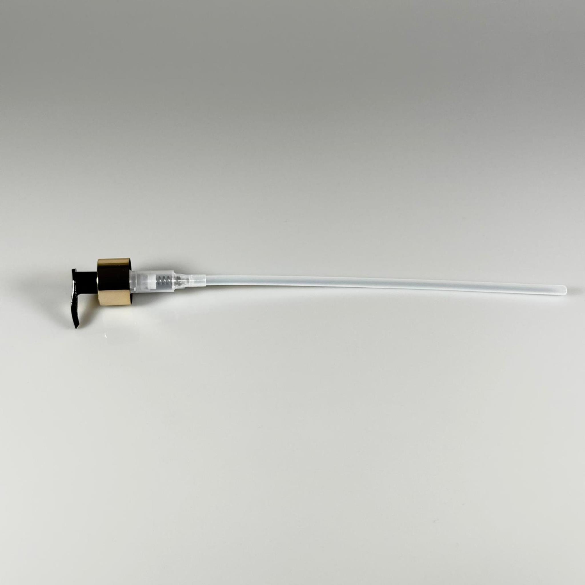 28 MM POMPA KİLİTLİ GOLD ALÜMİNYUM KAPLAMALI - SIVI SABUN POMPASI - UZUN HORTUMLU (30 CM)