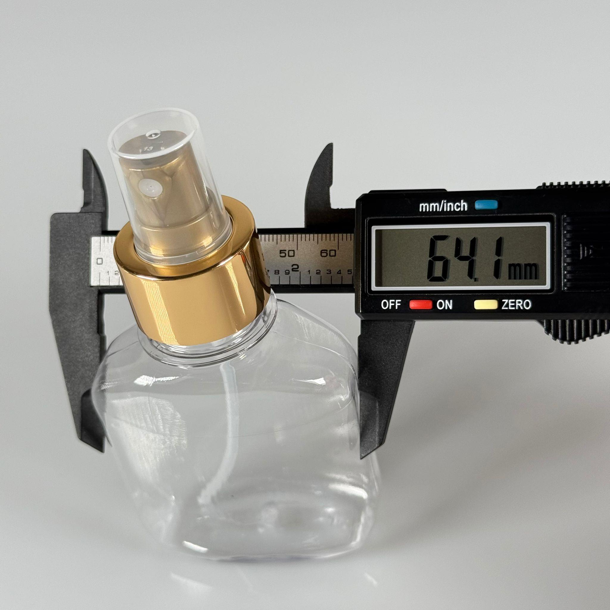 100 CC YASSI ŞEFFAF GOLD SPREYLİ PET ŞİŞE - 100 ML LÜKS SPREY ŞİŞE