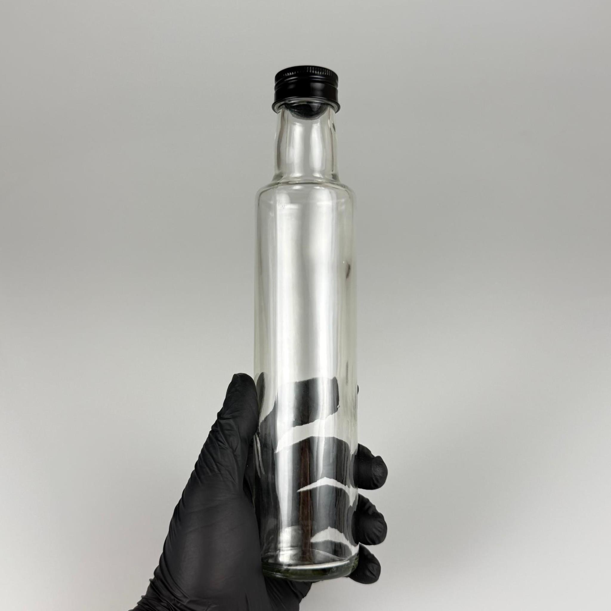 250 CC DORİKA CAM ŞİŞE - SİYAH METAL ALÜMİNYUM KAPAKLI - 250 ML DORİKA YAĞ ŞİŞESİ - SİRKE ŞİŞESİ