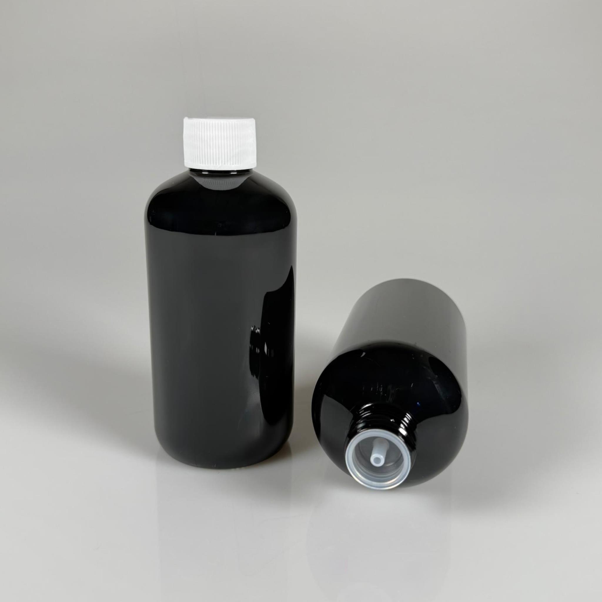 250 CC SİYAH ŞİŞE - BEYAZ KAPAKLI - KOLONYA TIPALI - 250 ML PLASTİK KOLONYA ŞİŞESİ - ZEYNEP MODEL PET ŞİŞE