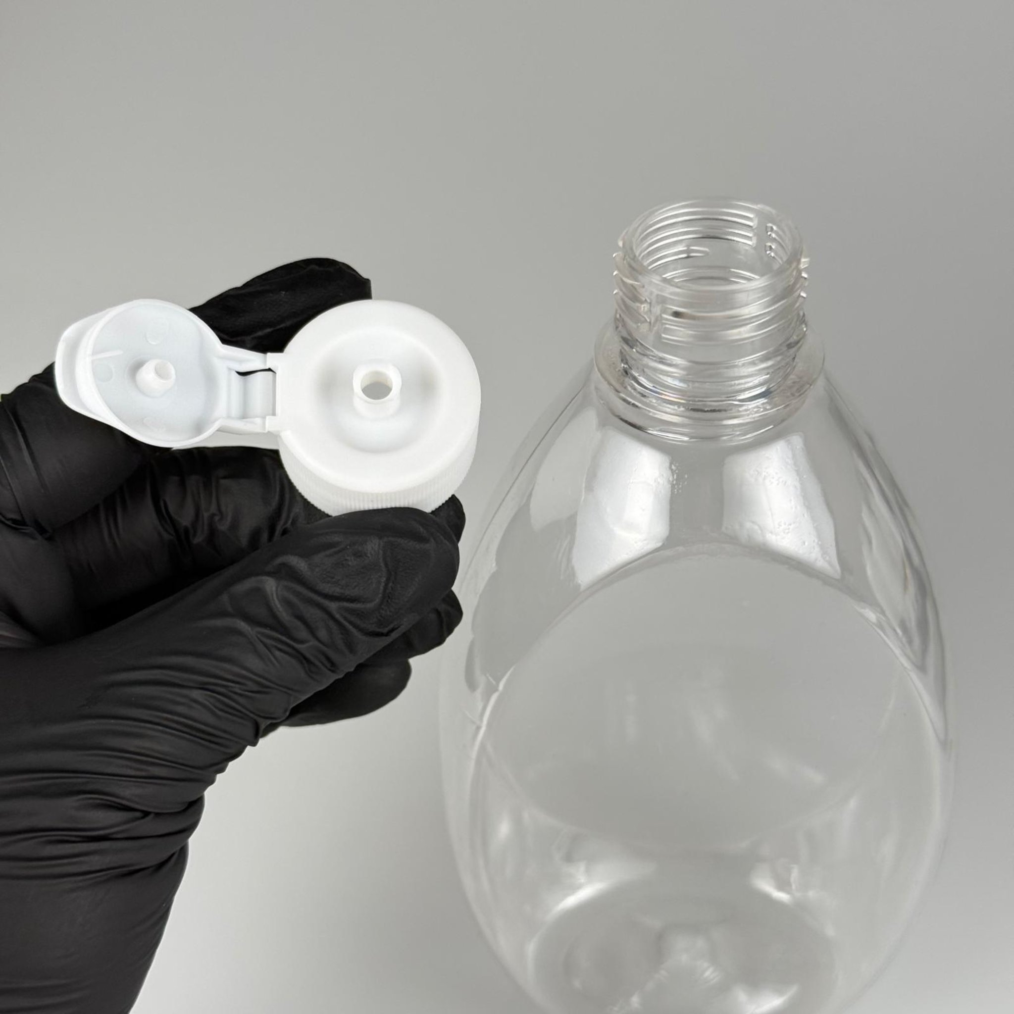 AKITICILI PET ŞİŞE - 400 ML PLASTİK ŞİŞE + 28 MM BEYAZ FLİPTOP AÇILIR KAPAKLI SET