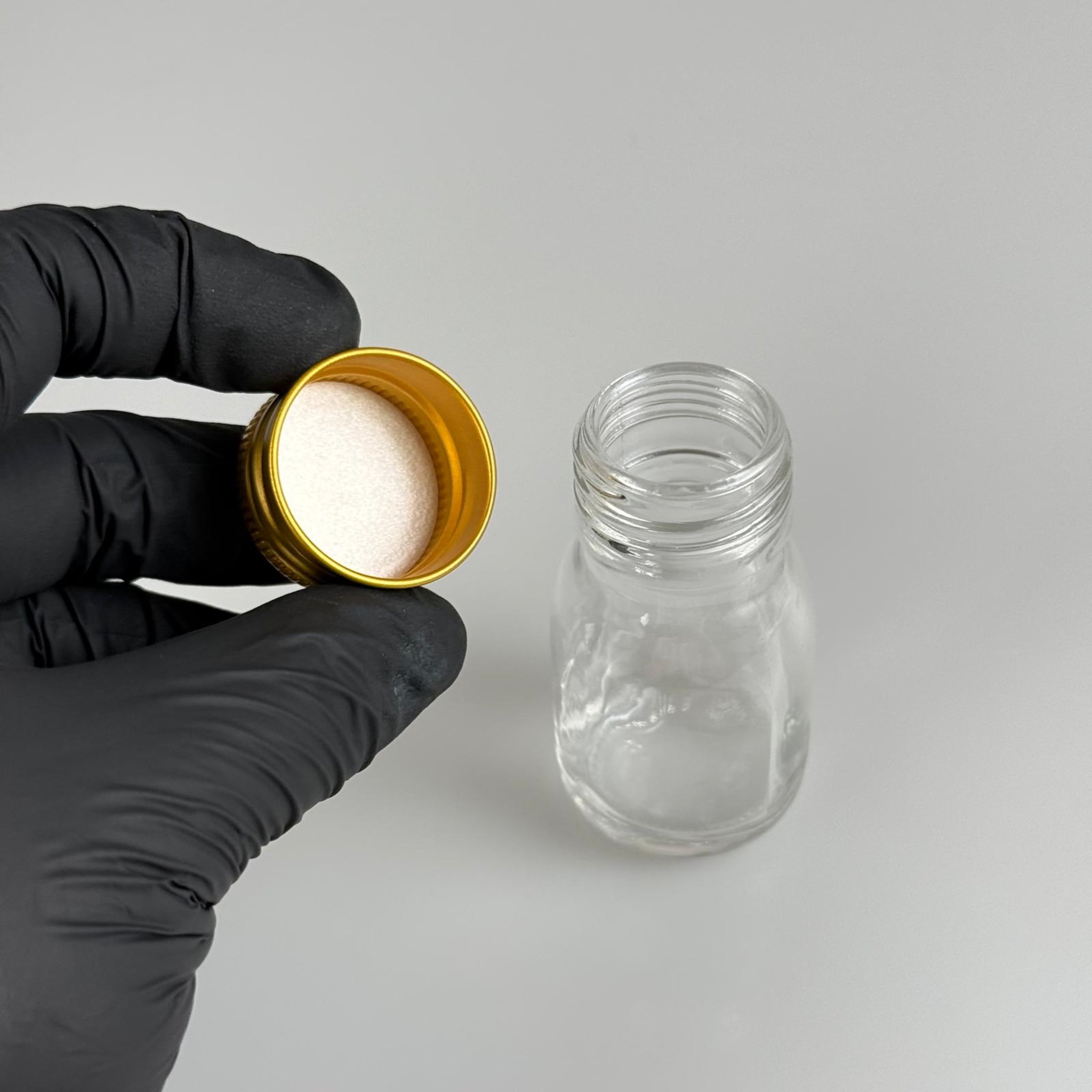 30 CC GENİŞ AĞIZLI ŞEFFAF CAM ŞİŞE + GOLD METAL KAPAKLI TAKIM - 30 ML ŞEFFAF ŞURUP ECZA ŞİŞESİ - MİNİ ŞEFFAF SHOT VE TADIM ŞİŞESİ