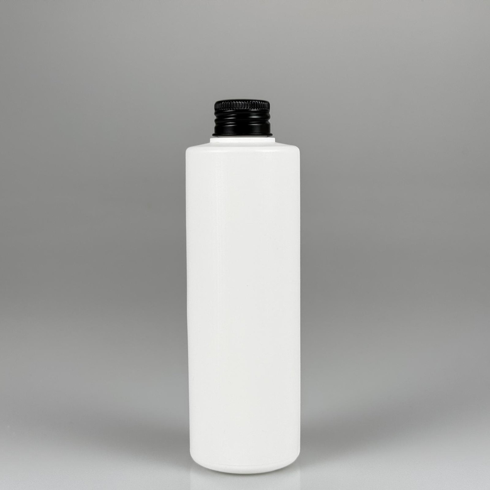 200 CC (SİLME 250 CC) BEYAZ SİLİNDİR MODEL MAT SERT POLİETİLEN ASETON ŞİŞESİ (24 AĞIZ) + KÖPÜK CONTALI SİYAH METAL ALÜMİNYUM KAPAKLI TAKIM - 200 ML KAPAKLI BEYAZ PLASTİK ŞİŞELER