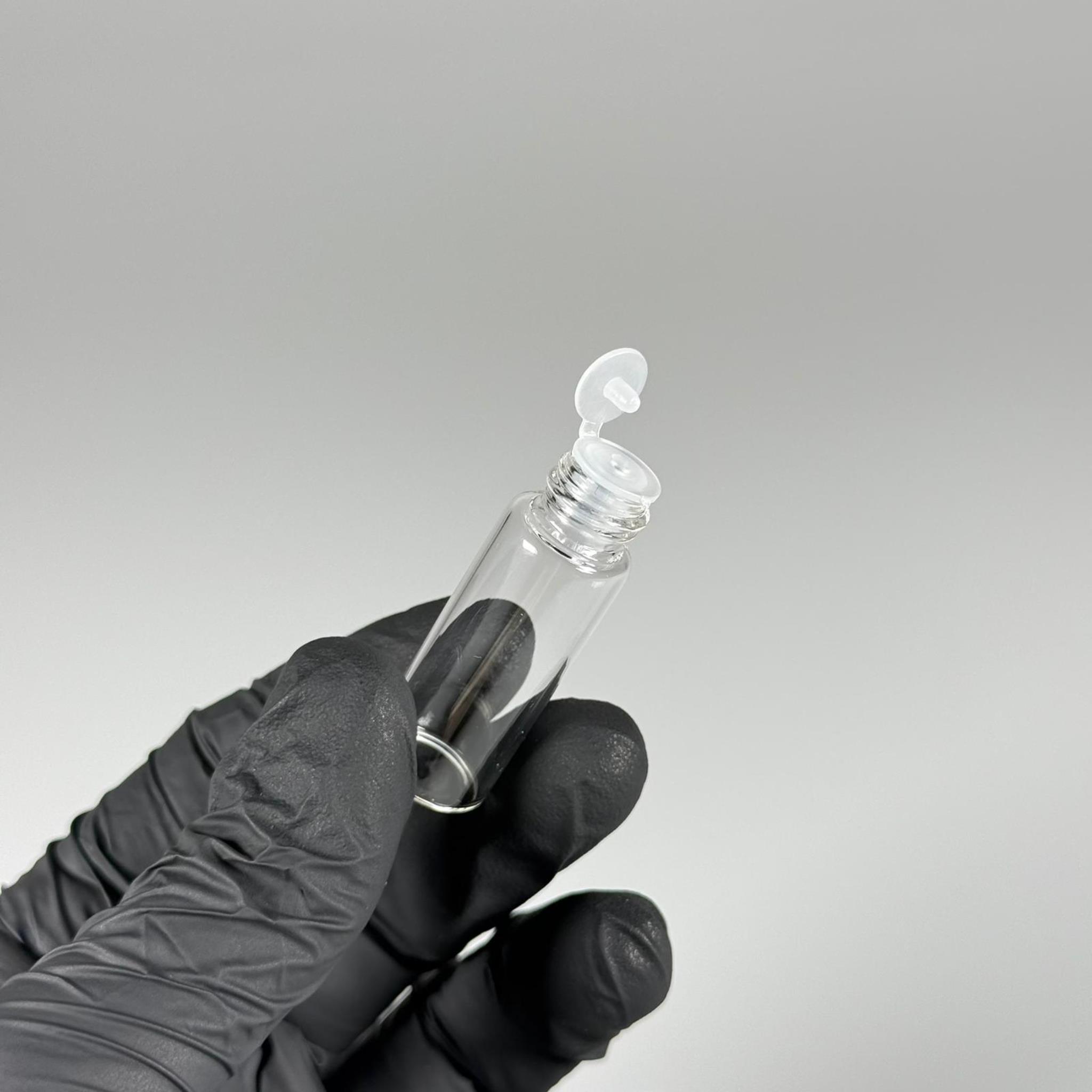 5 CC ŞEFFAF İNCE CAM ŞİŞE - BEYAZ KAPAKLI + İÇTEN DAMLALIKLI - 5 ML CAM ŞİŞE