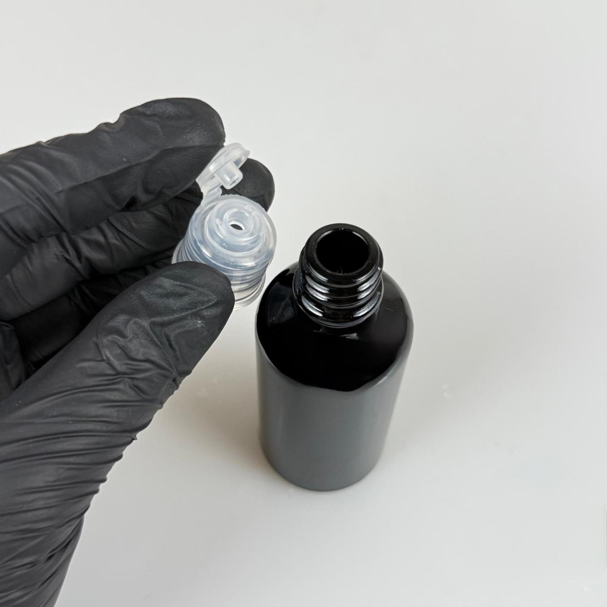 50 CC SİYAH CAM ŞİŞE -  AKITICILI FLİPTOP KAPAKLI - 50 ML SİYAH STANDART CAM ŞİŞE