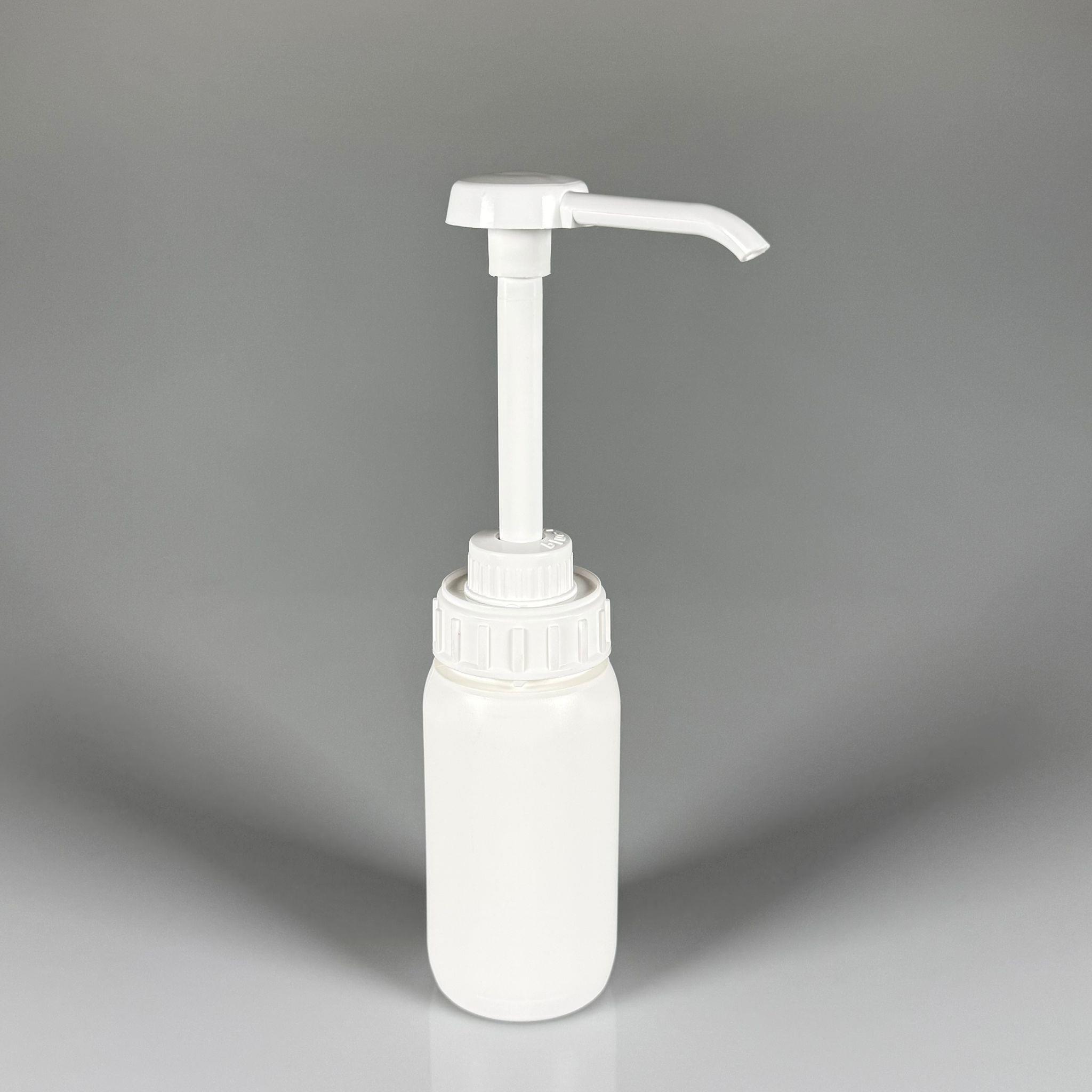 SOS, KETÇAP, ŞURUP, KİMYASAL, JEL VB İÇİN BOŞ DOZAJLI POMPALI POLİETİLEN PLASTİK ŞİŞE - 250 CC BEYAZ