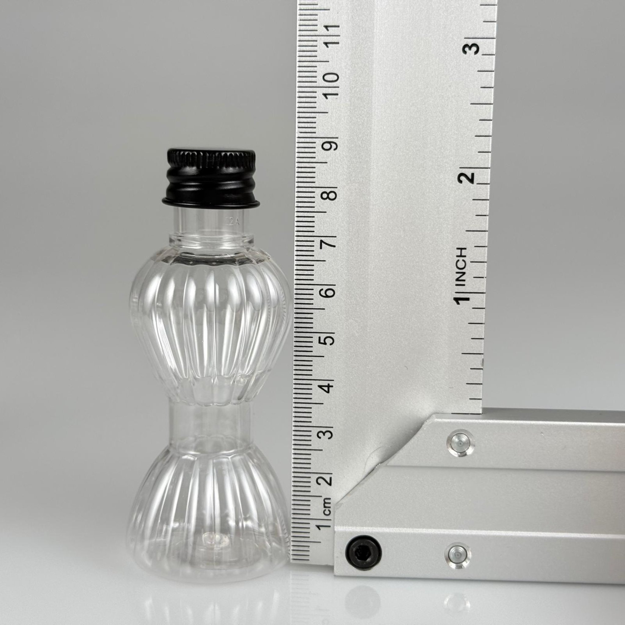 40 CC MİNİ PIRLANTA ŞİŞE + KÖPÜK CONTALI SİYAH ALÜMİNYUM METAL KAPAKLI + DAMLALIKLI KOLONYA TIPALI TIPALI TAKIM - 40 ML CAMPET ŞİŞE