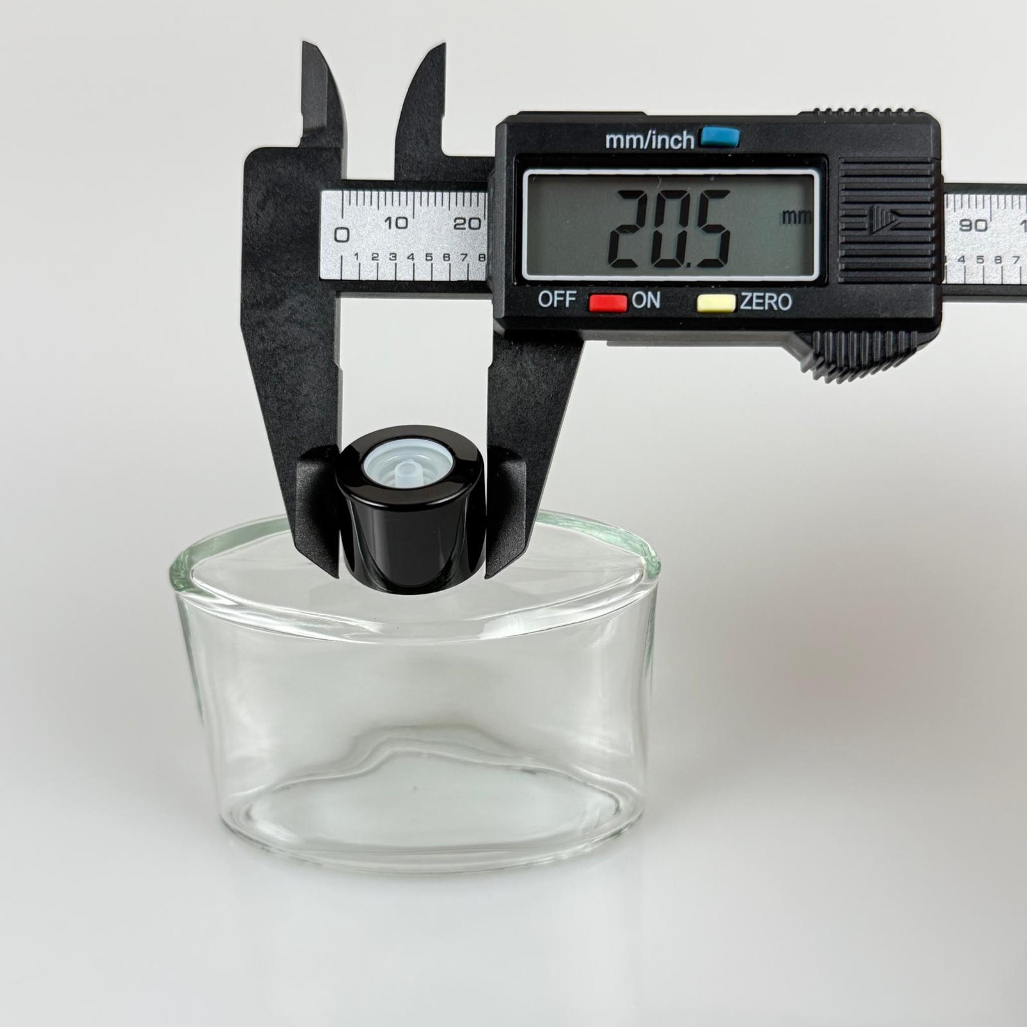 YASSI MODEL CAM KOLONYA ŞİŞESİ + METAL SİYAH KAPAK + TIPA - 50 ML - HEDİYELİK KOLONYA ŞİŞELERİ