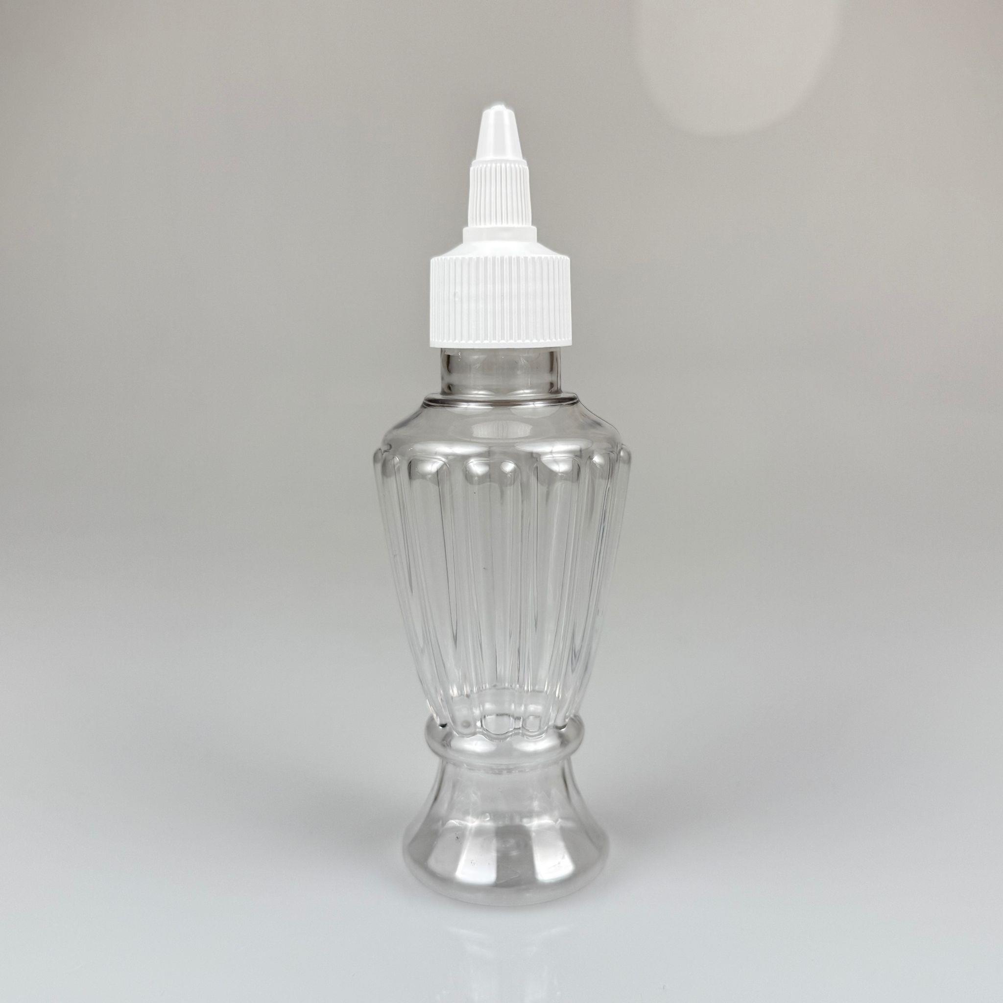 YAĞ, SOS, ACI SOS, SİRKE, SRIRACHA, MÜREKKEP, TUTKAL AKITICI VB BOŞ ŞİŞELERİ - BEYAZ SİVRİ TWİST AKITICI KAPAK + 100 ML VAZO HÜRREM SERT PET PLASTİK ŞİŞE TAKIM