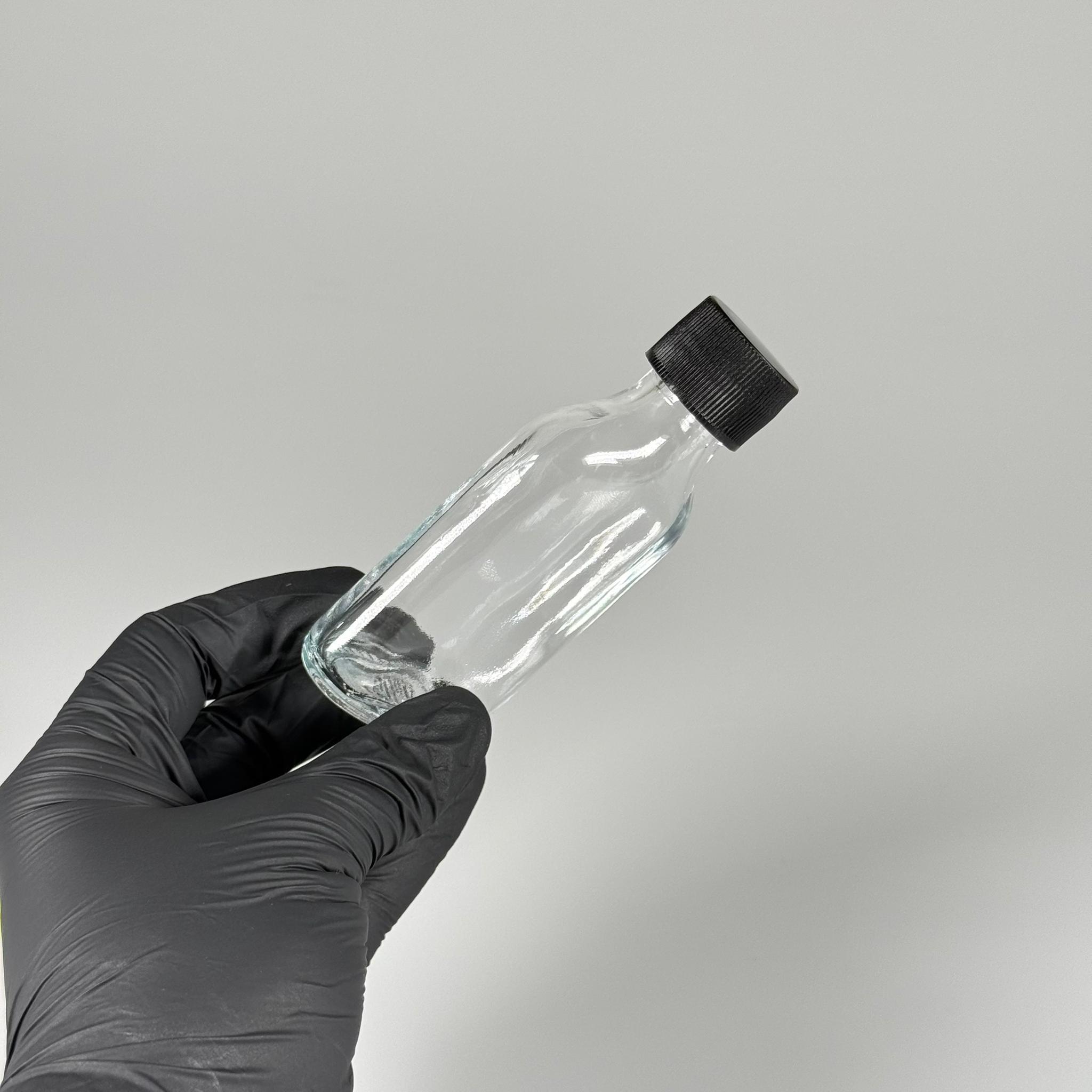 50 CC YASSI CAM ŞİŞE - SİYAH PLASTİK KAPAKLI KOLONYA TIPALI - 50 ML COLD BREW KOLONYA CAM ŞİŞESİ (TIPA İLE KULLANMAK İÇİN KAPAK CONTASI ÇIKARILIR)