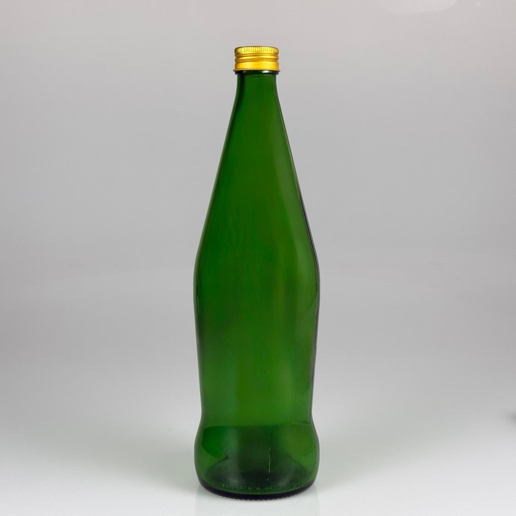 750 CC YEŞİL CAM ŞİŞE - GOLD METAL KAPAKLI - 750 ML CAM ŞİŞE