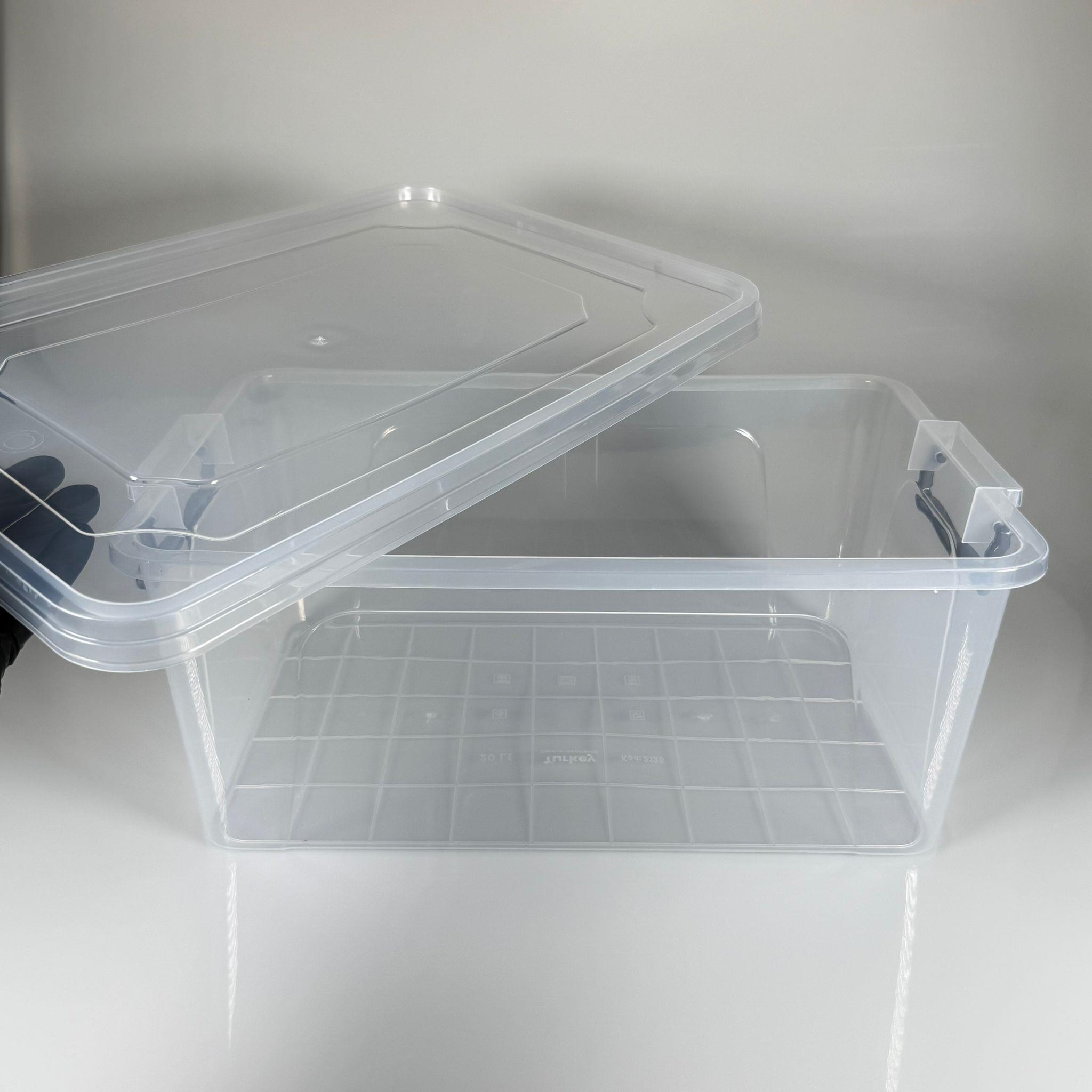 SAKLAMA KABI - DİKDÖRTGEN - 20 LİTRE - 48X30 CM YÜKSEKLİK 19 CM - TEKERLEKLİ SAKLAMA KABI