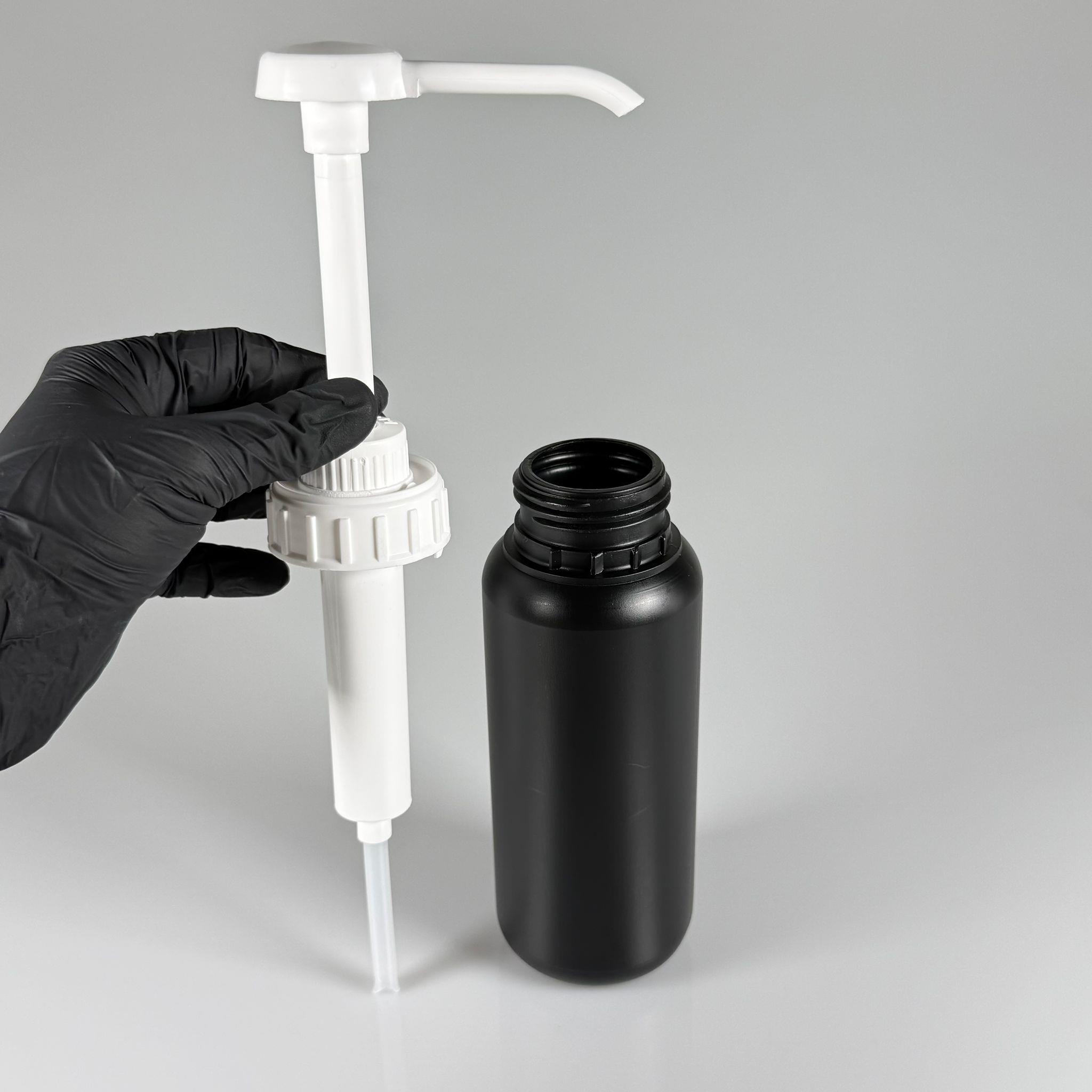 SOS, KETÇAP, ŞURUP, KİMYASAL, JEL VB İÇİN BOŞ DOZAJLI POMPALI POLİETİLEN PLASTİK ŞİŞE - 500 CC SİYAH