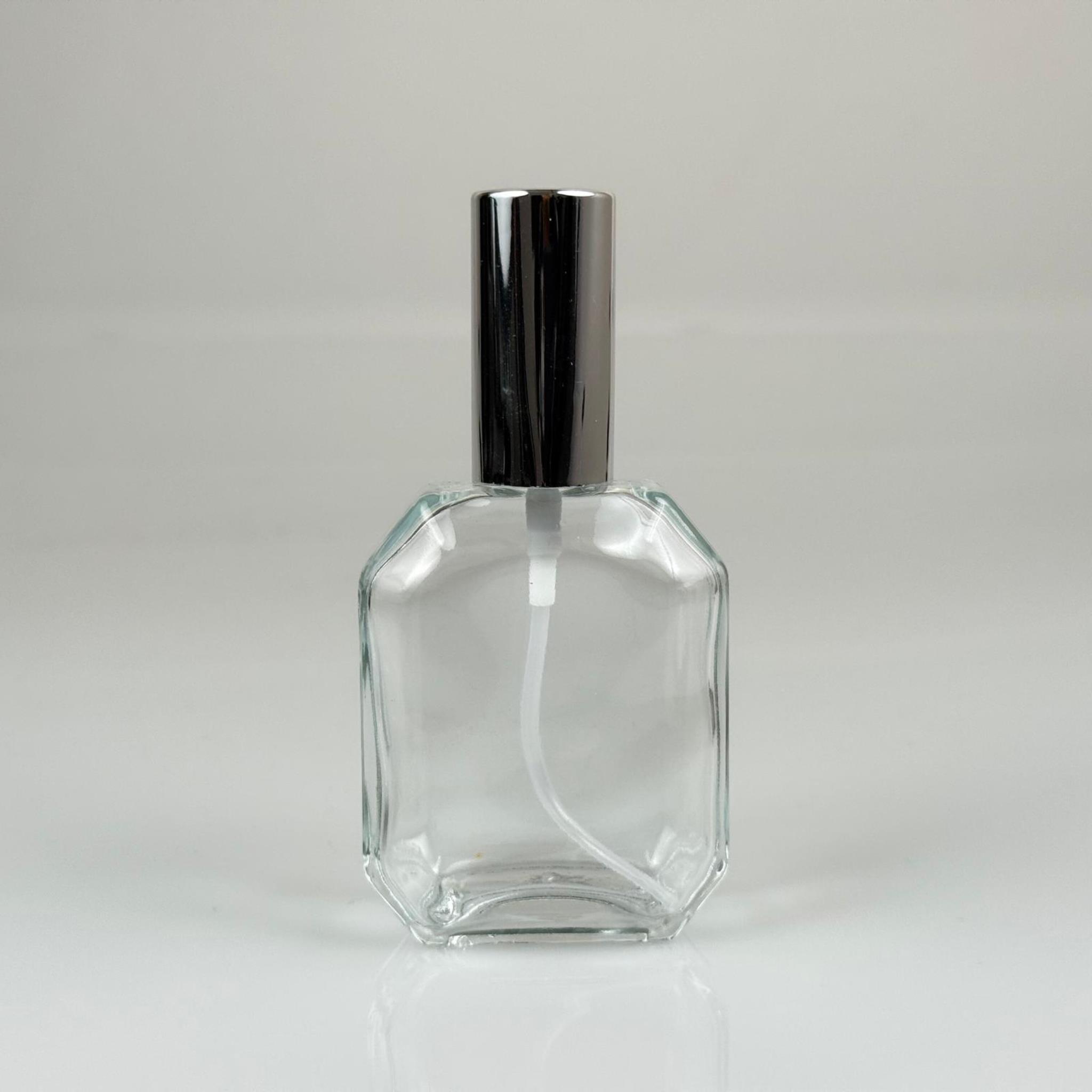 50 ML CAM KOLONYA, PARFÜM VB ŞİŞELERİ - METAL ALÜMİNYUM GÜMÜŞ KAPAK + VİDALI SPREY + 50 CC KAZABLANKA ŞEFFAF ŞİŞE SET TAKIM