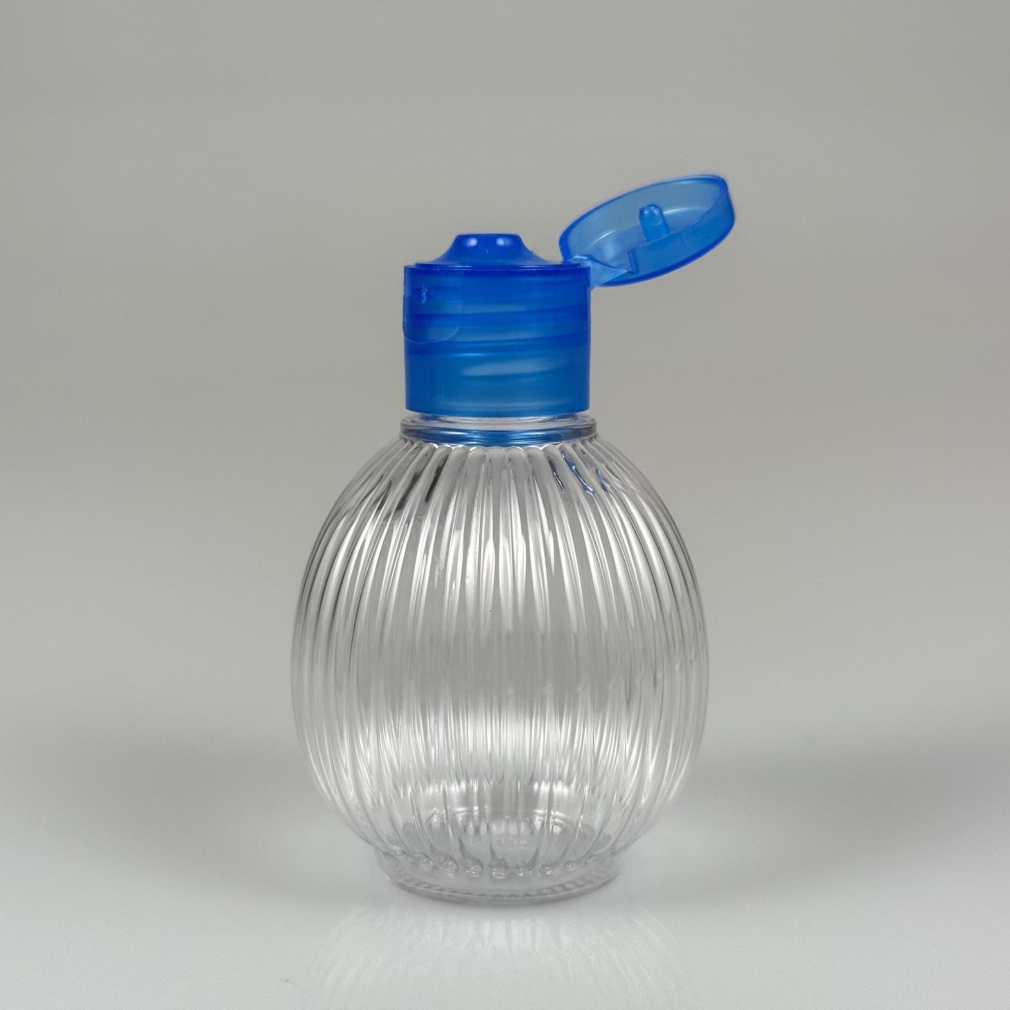50 CC TOP ÇİZGİLİ DESENLİ 18 MM MAVİ FLİPTOP KAPAKLI PET ŞİŞE - 50 ML TOP MODEL ÇİZGİLİ FLİPTOP KAPAKLI PLASTİK ŞİŞE