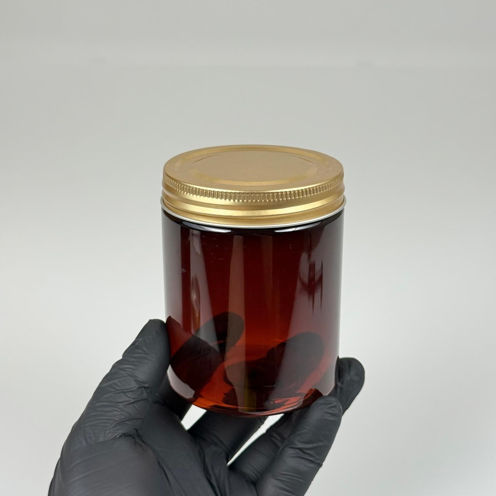 300 ML SERT PET KAVANOZ + GOLD METAL KAPAK + İÇ TIPA - 300 CC KALIN AMBER PLASTİK KAVANOZ GOLD METAL KAPAKLI İÇ TIPALI TAKIM - KREM KAVANOZLARI