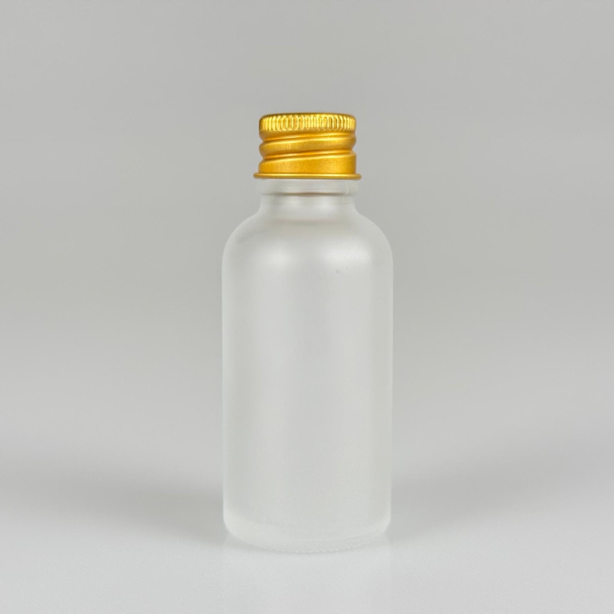 50 CC BUZLU CAM ŞİŞE + KÖPÜK CONTALI GOLD ALÜMİNYUM METAL KAPAKLI TAKIM - 50 ML BUZLU CAM ŞİŞE