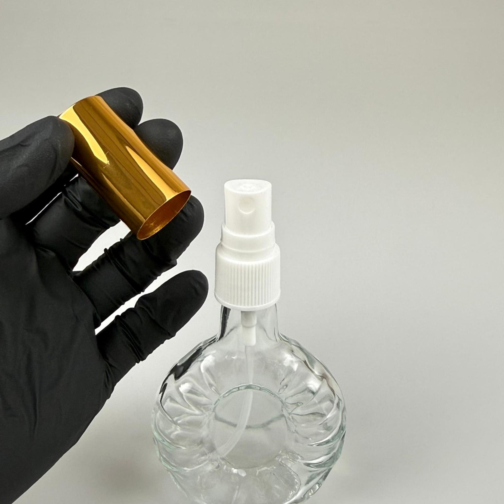 50 CC BOĞAZLI YASSI CAM ŞİŞE - VİDALI GOLD SPREYLİ PARFÜM KOLONYA ŞİŞESİ TAKIM - 50 ML PRESTİJLİ ŞİŞE