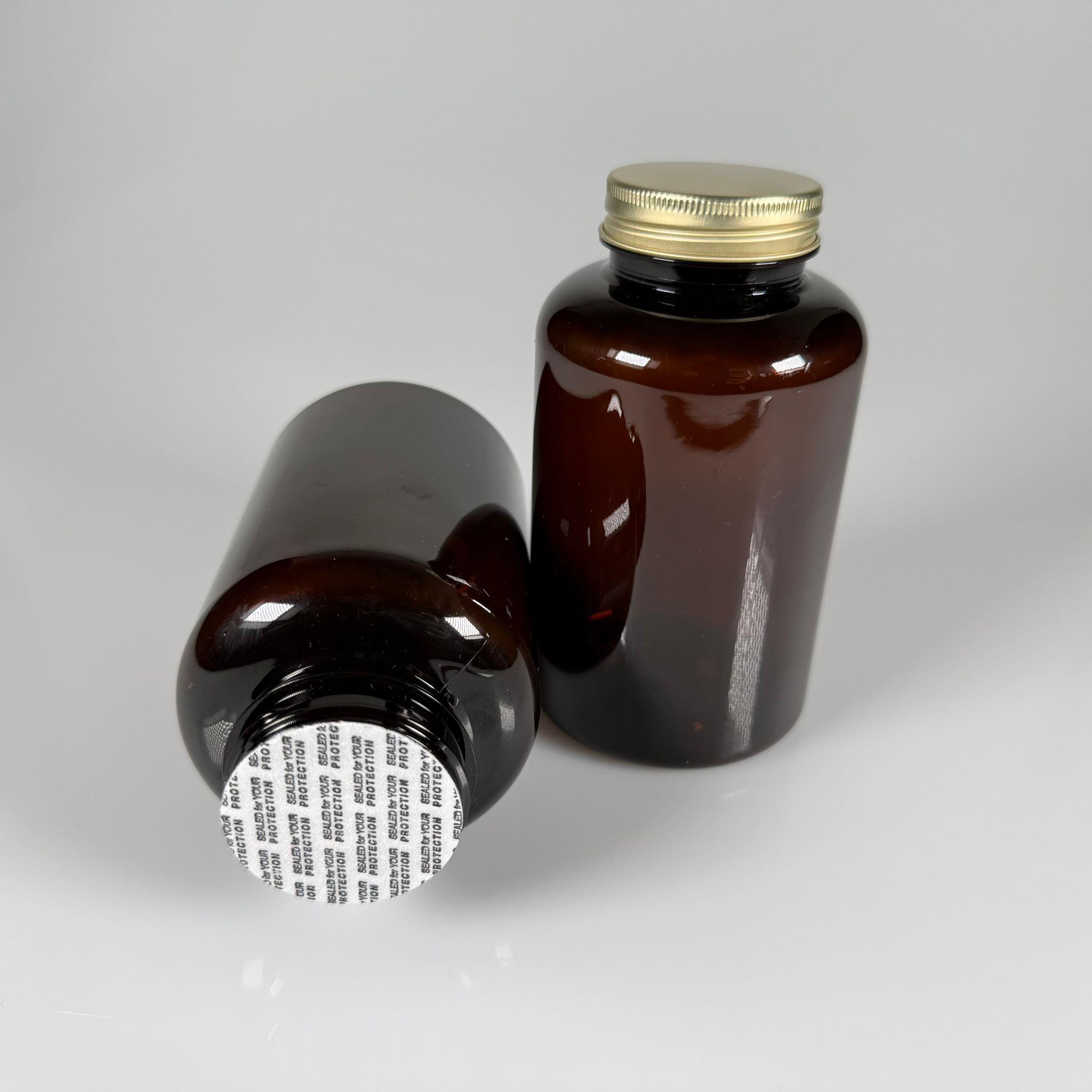 400 CC AMBER PET TABLET ŞİŞESİ - GOLD KAPAKLI + KENDİNDEN YAPIŞKANLI KÖPÜK CONTALI - 400 ML KAPSÜL KUTUSU - İLAÇ ŞİŞESİ - MEDİKAL HAP ŞİŞESİ - FARMASÖTİK KAVANOZ