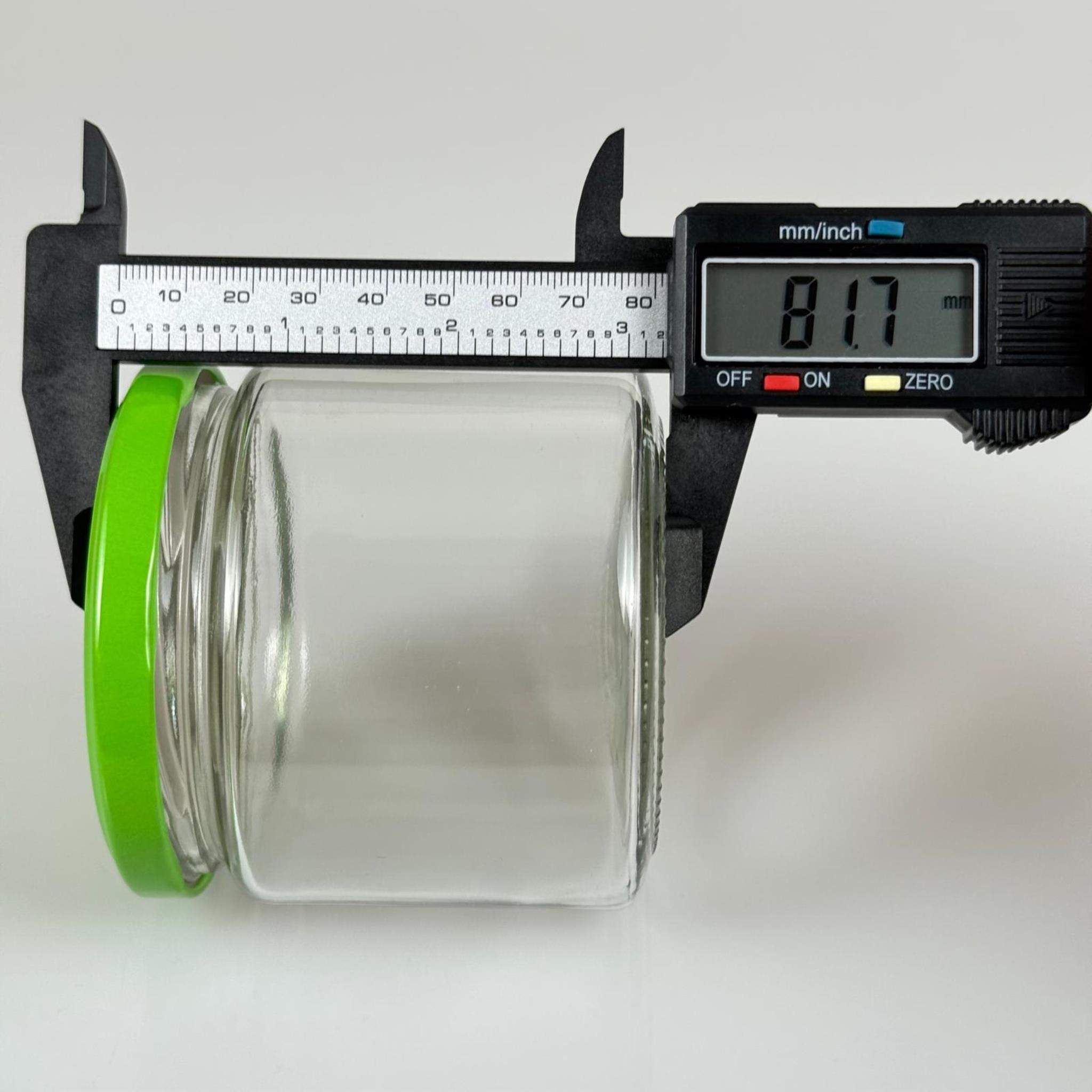 370 CC GENİŞ AĞIZLI CAM KAVANOZ - AÇIK YEŞİL KAPAKLI - 370 ML CAM KAVANOZ