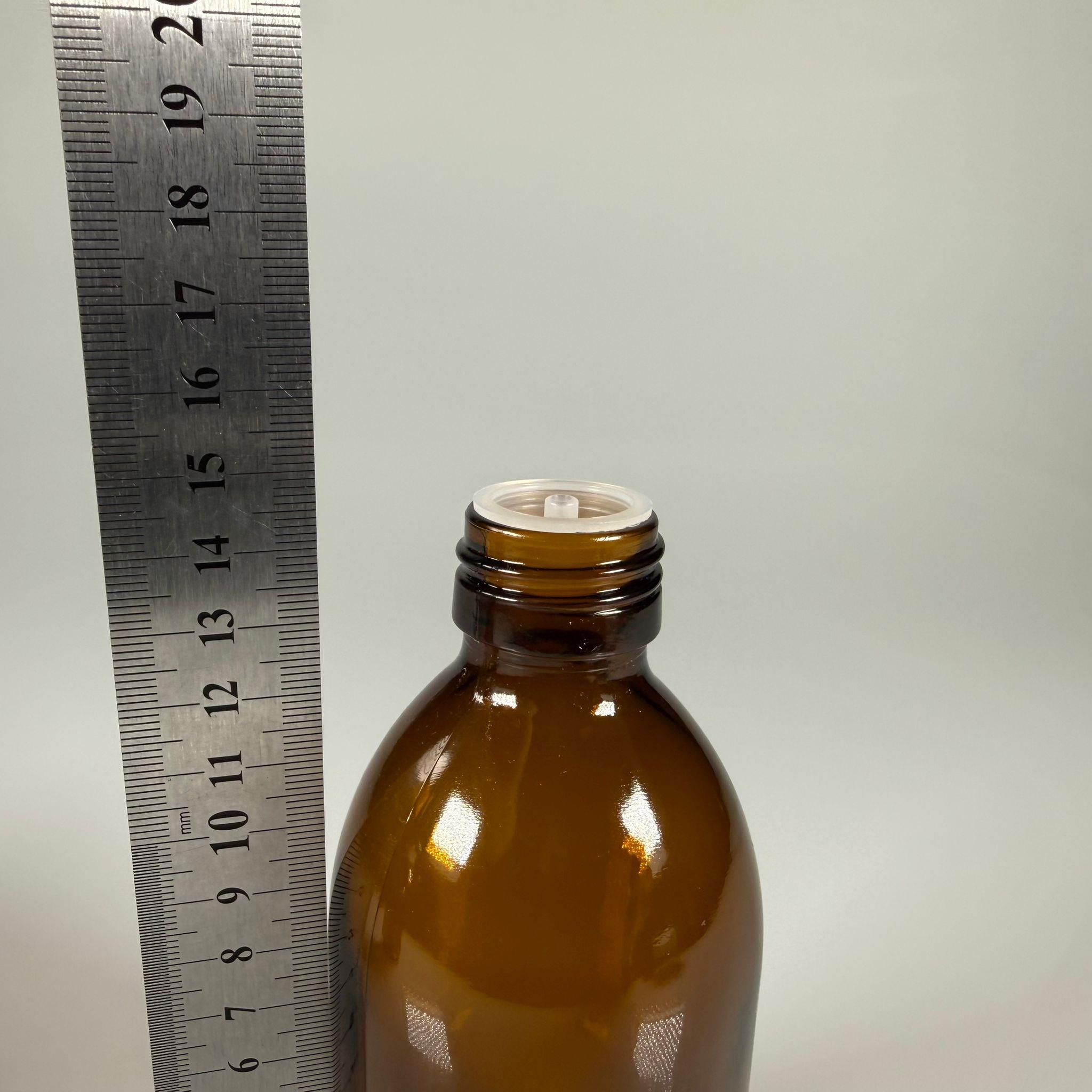 250 ML DOLUMU KOLAY, GENİŞ AĞIZLI İÇTEN DAMLALIKLI ŞİŞE (28 MM AĞIZ)  - 250 CC SİYAH CONTALI KAPAKLI İÇTEN DAMLALIKLI CAM ECZA ŞİŞESİ - AMBER KAHVERENGİ