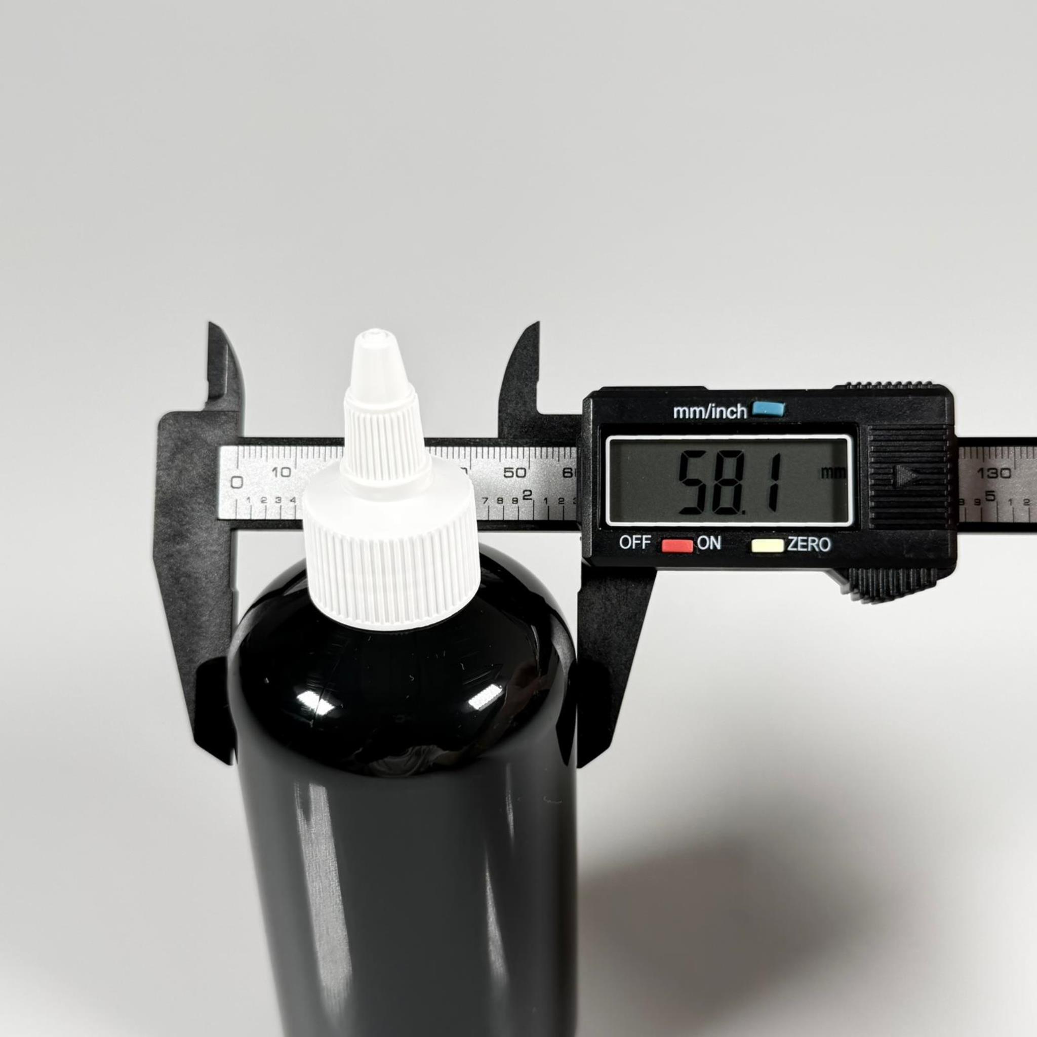 YAĞ, SOS, ACI SOS, SİRKE, SRIRACHA, MÜREKKEP, TUTKAL AKITICI VB BOŞ ŞİŞELERİ - BEYAZ SİVRİ TWİST AKITICI KAPAK + 250 ML SİYAH ZEYNEP PET PLASTİK ŞİŞE TAKIM