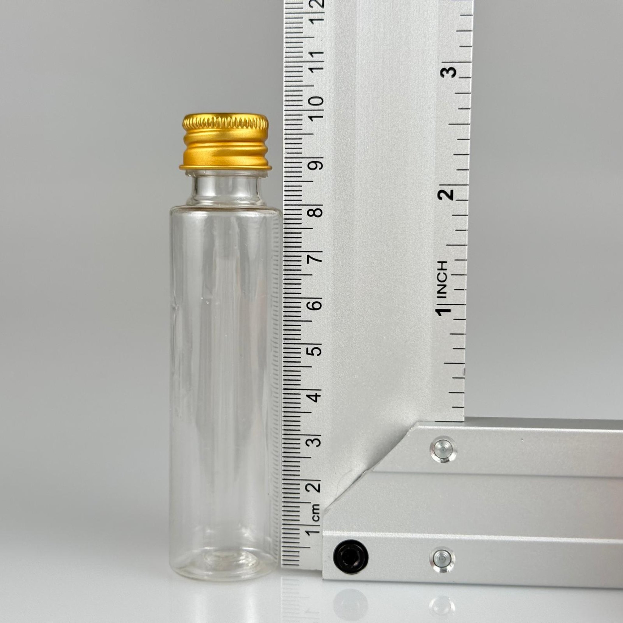 35 CC PET ŞİŞE - KÖPÜK CONTALI GOLD ALÜMİNYUM METAL KAPAKLI + DAMLALIKLI KOLONYA TIPALI TAKIM - 35 ML ŞEFFAF PET ŞİŞE