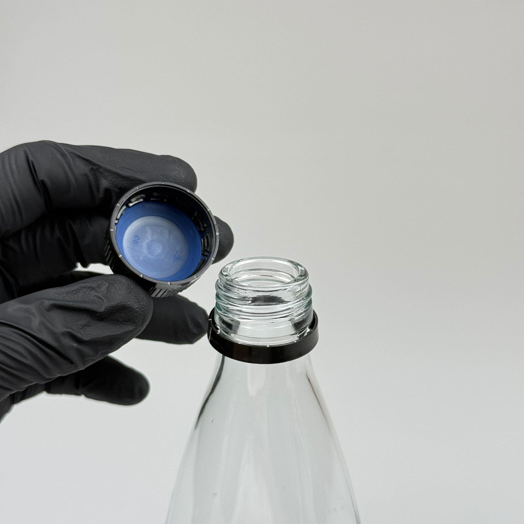 330 CC CAM ŞİŞE - SİYAH KİLİTLİ KAPAKLI - 330 ML CAM ŞİŞE