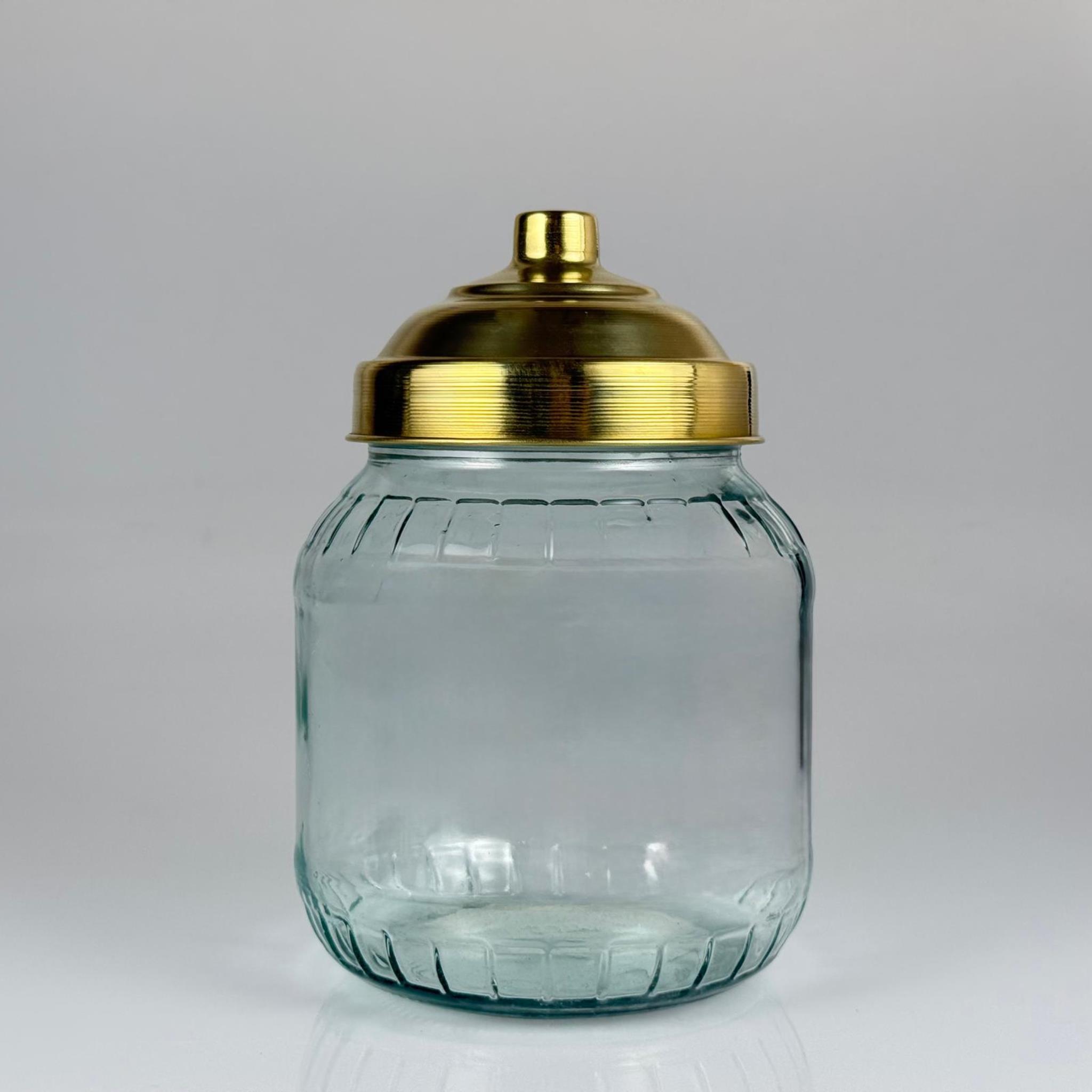 AKTAR, BAKKALİYE, TEŞHİR İÇİN NOSTALJİ PİRİNÇ KAPAKLI CAM KAVANOZ - 1700 ML