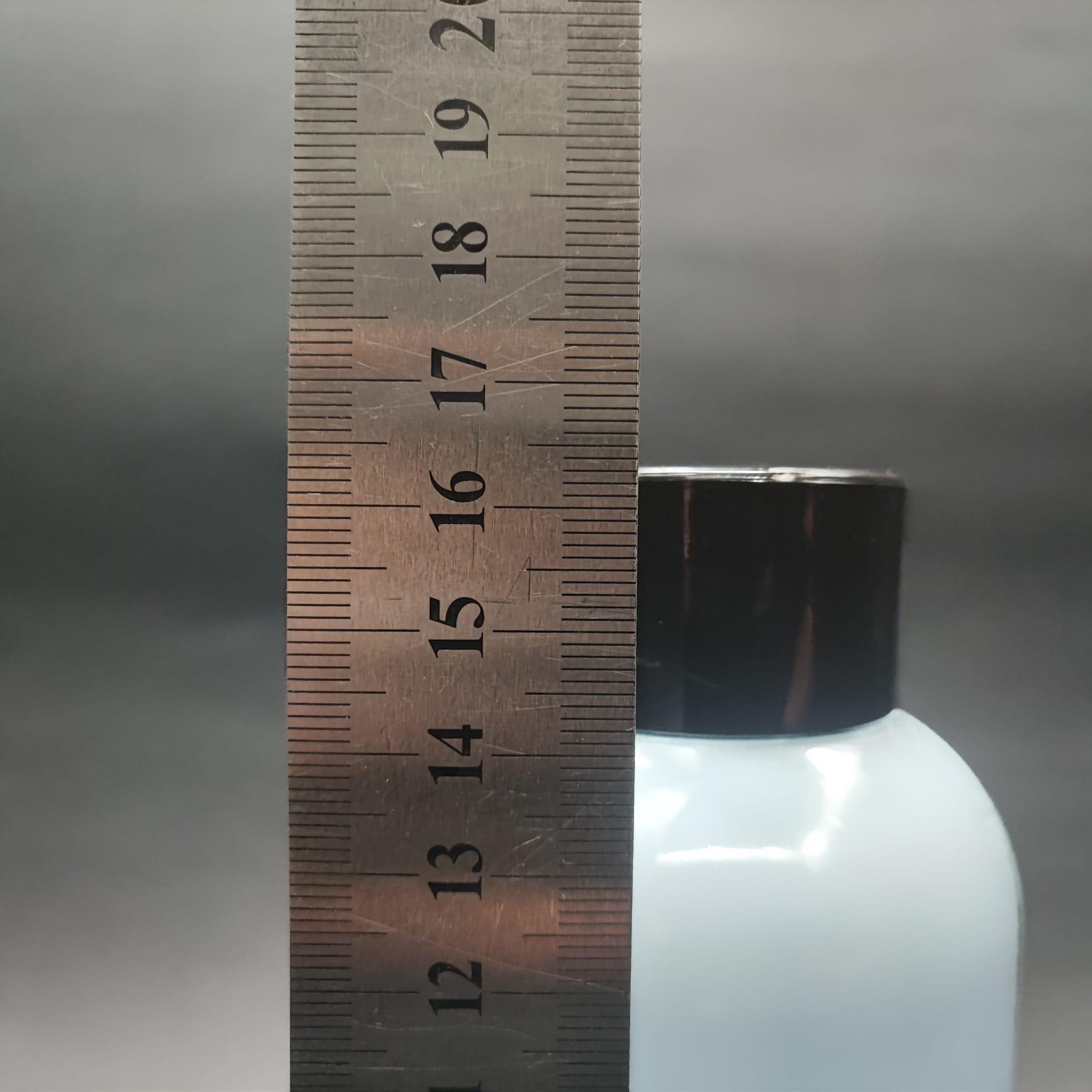 400 CC OVAL BOYUNLU UZUN SİLİNDİR PET ŞİŞE (30 GR) - SİYAH KOLONYA LOSYON KAPAK + TIPA - 400 ML PLASTİK ŞİŞE - BEBEK MAVİSİ