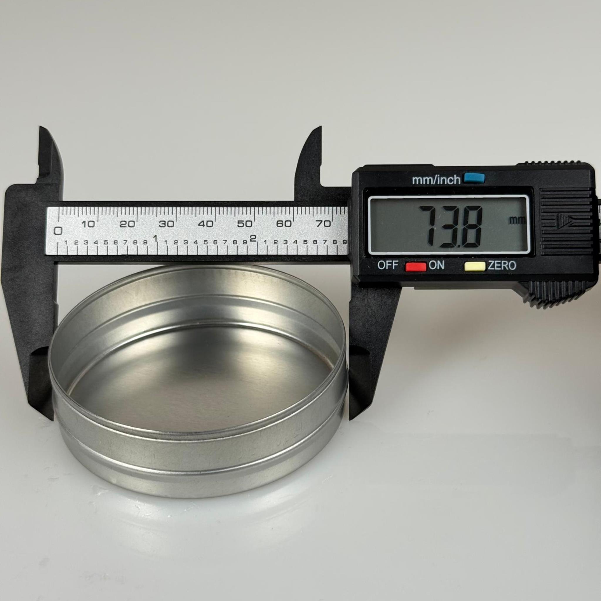 50 CC TENEKE KUTU - GÜMÜŞ - KAPAKSIZ - METAL AMBALAJ - MUM TENEKESİ 73 x 20 MM