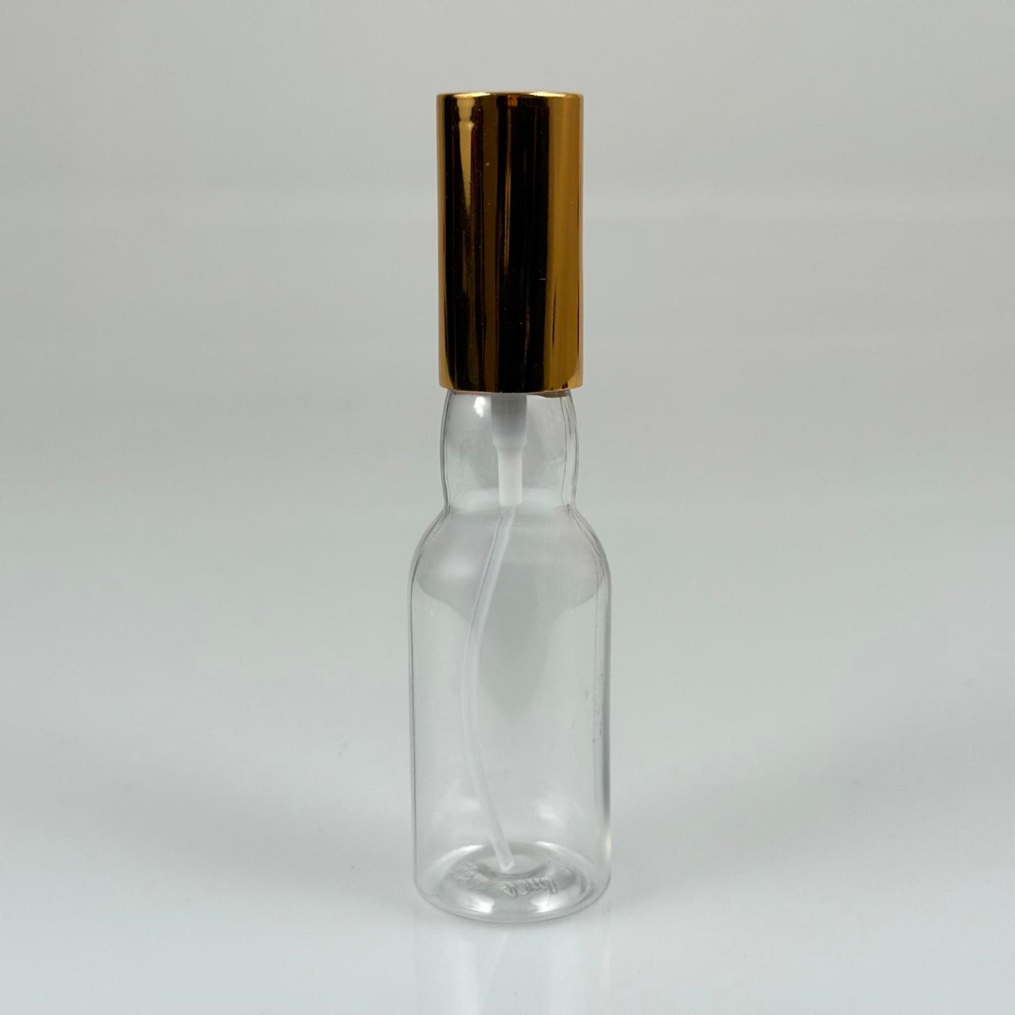 40 ML PET KOLONYA, PARFÜM VB ŞİŞELERİ - METAL ALÜMİNYUM GOLD KAPAK + VİDALI SPREY + 40 CC BOĞAZLI ŞİŞE SET TAKIM